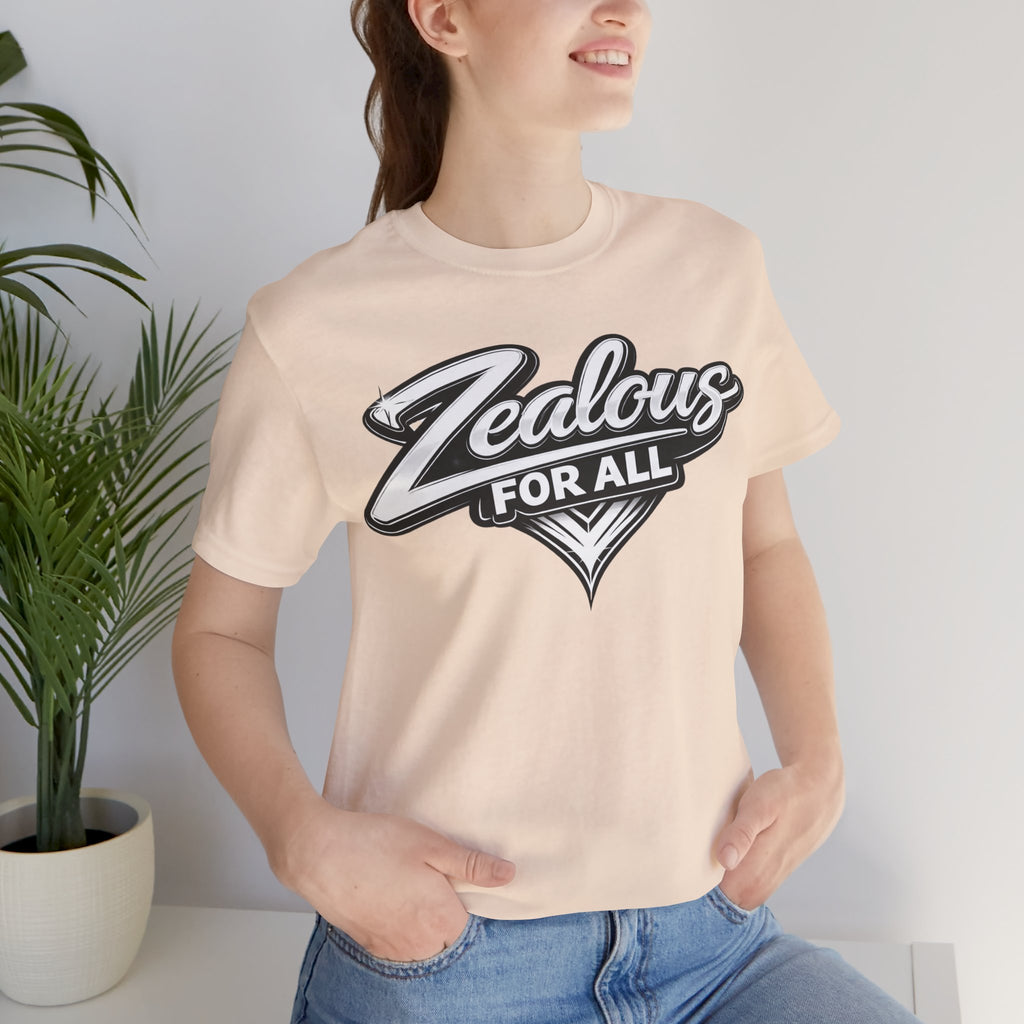 Zealous For All Graphic T-Shirt (White Logo) Printify