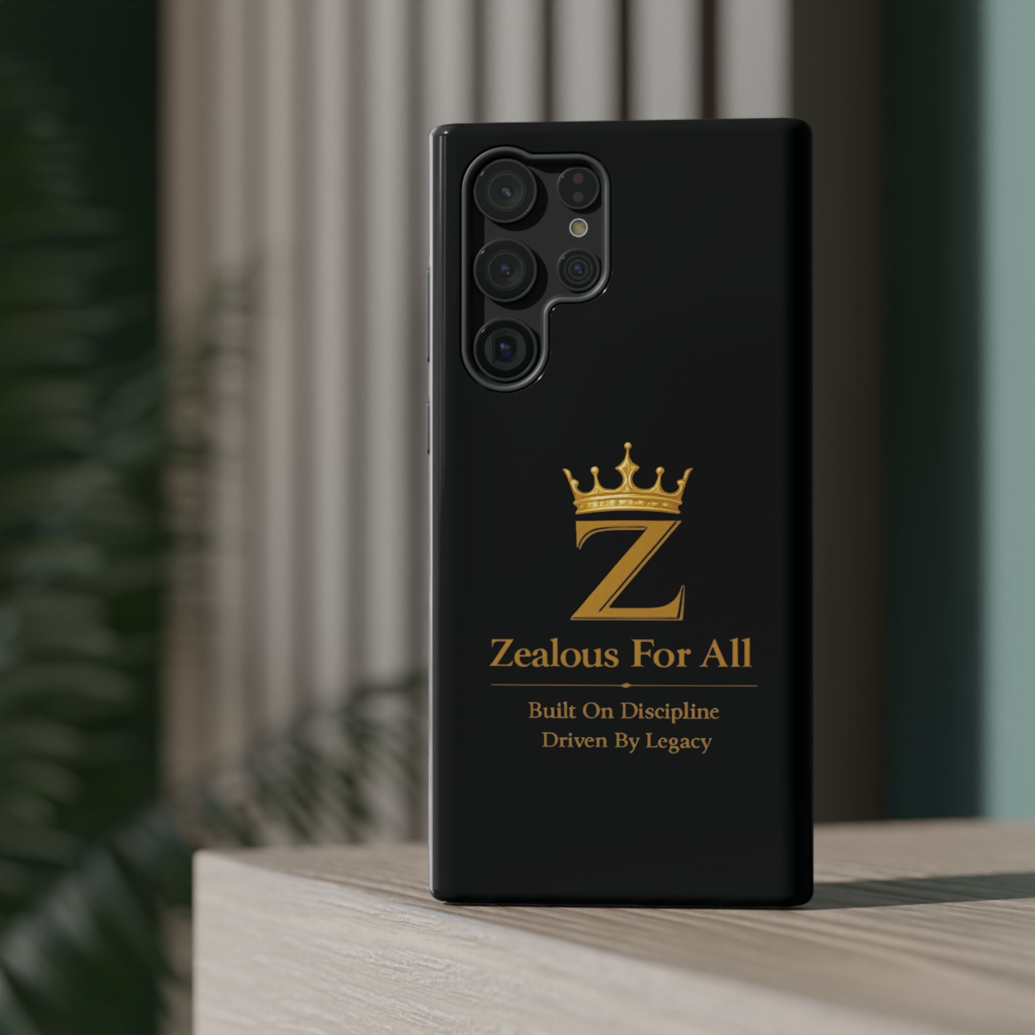 Phone Case — "Zealous For All" Gold Crown Impact-Resistant Case Printify