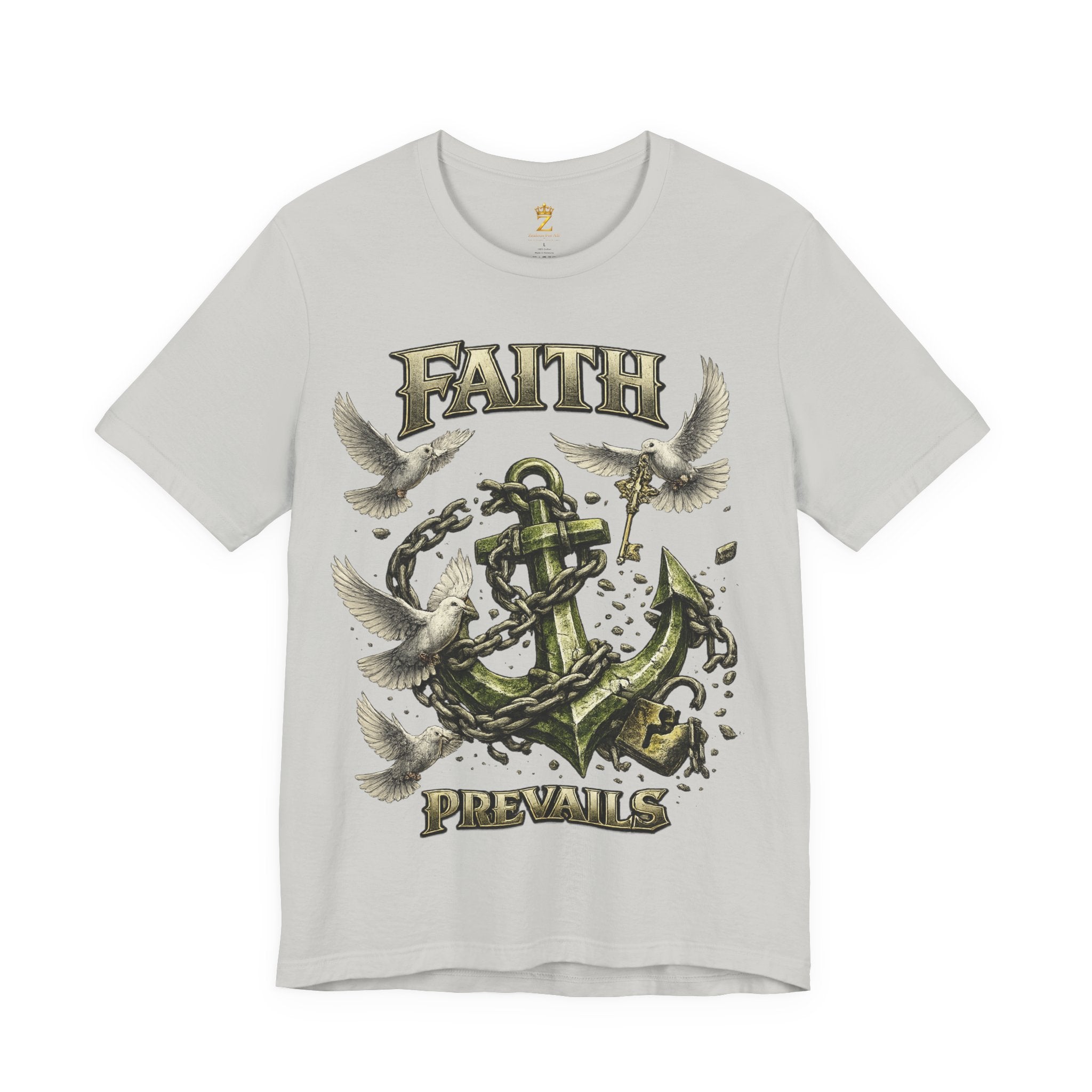 Faith Prevails T‑Shirt (Green Anchor) Printify