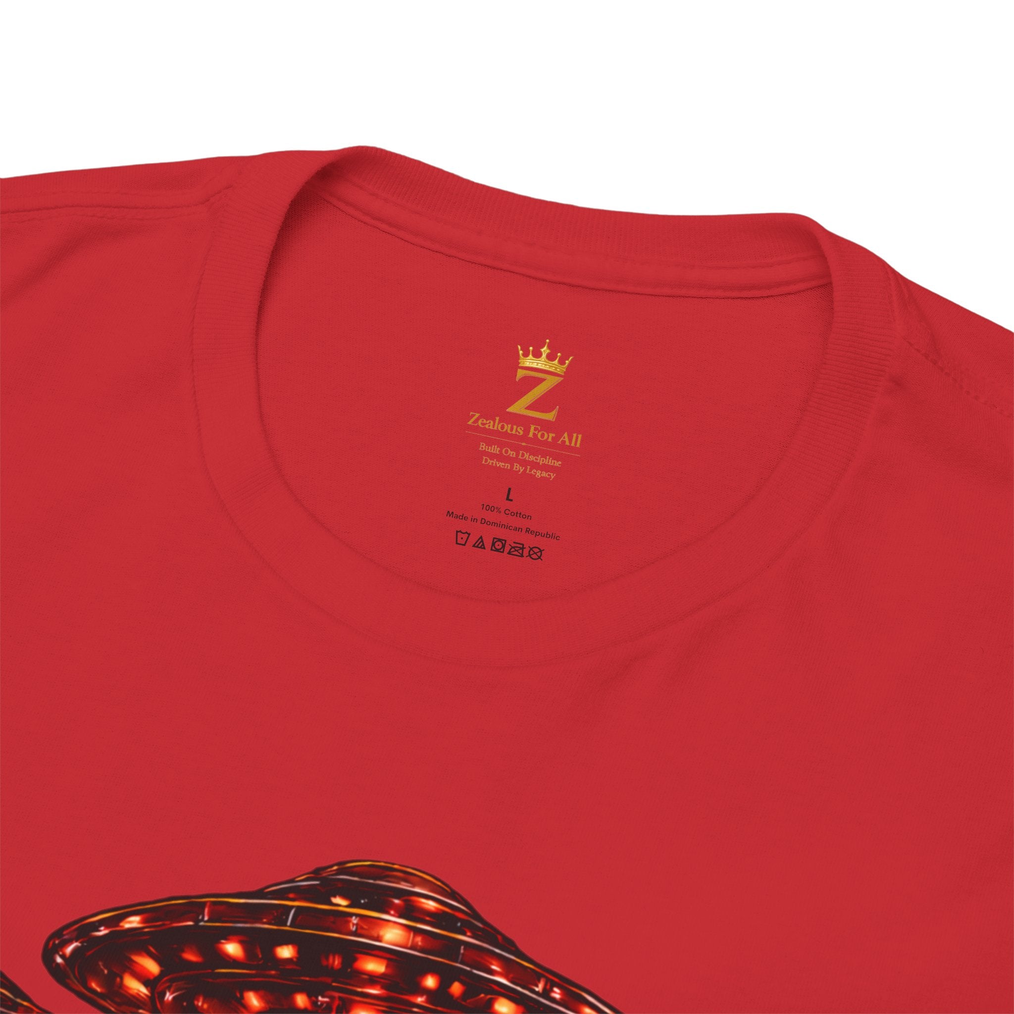 Adult "United. Fly. Organized." Graphic Tee (Red) Printify