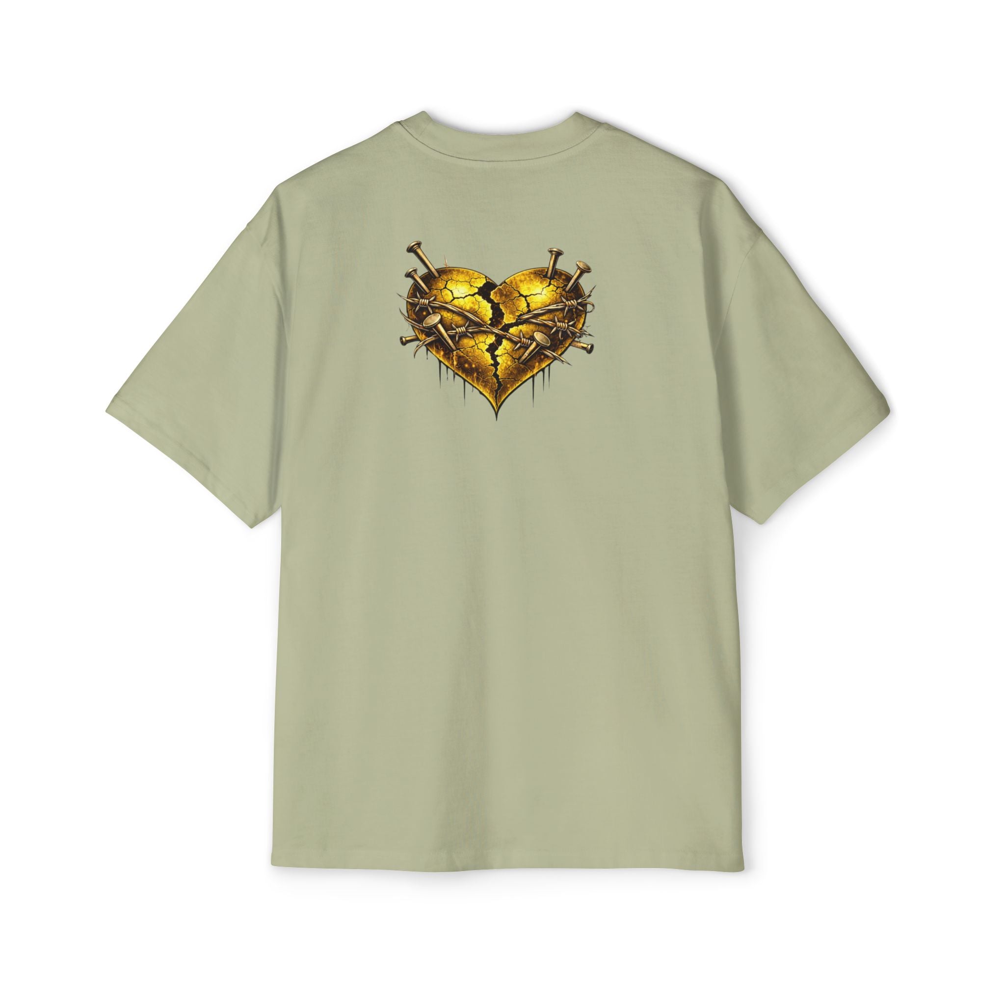 Oversized Discipline Over Emotions Graphic Tee (Gold Heart) Printify