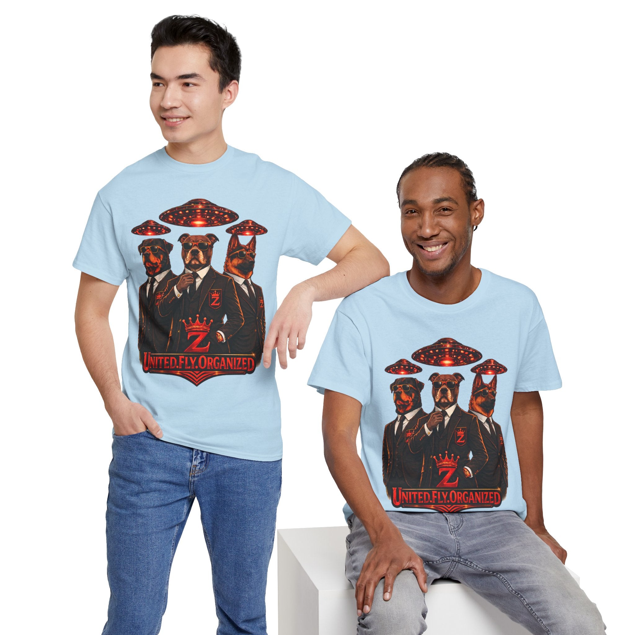 Adult "United. Fly. Organized." Graphic Tee (Red) Printify