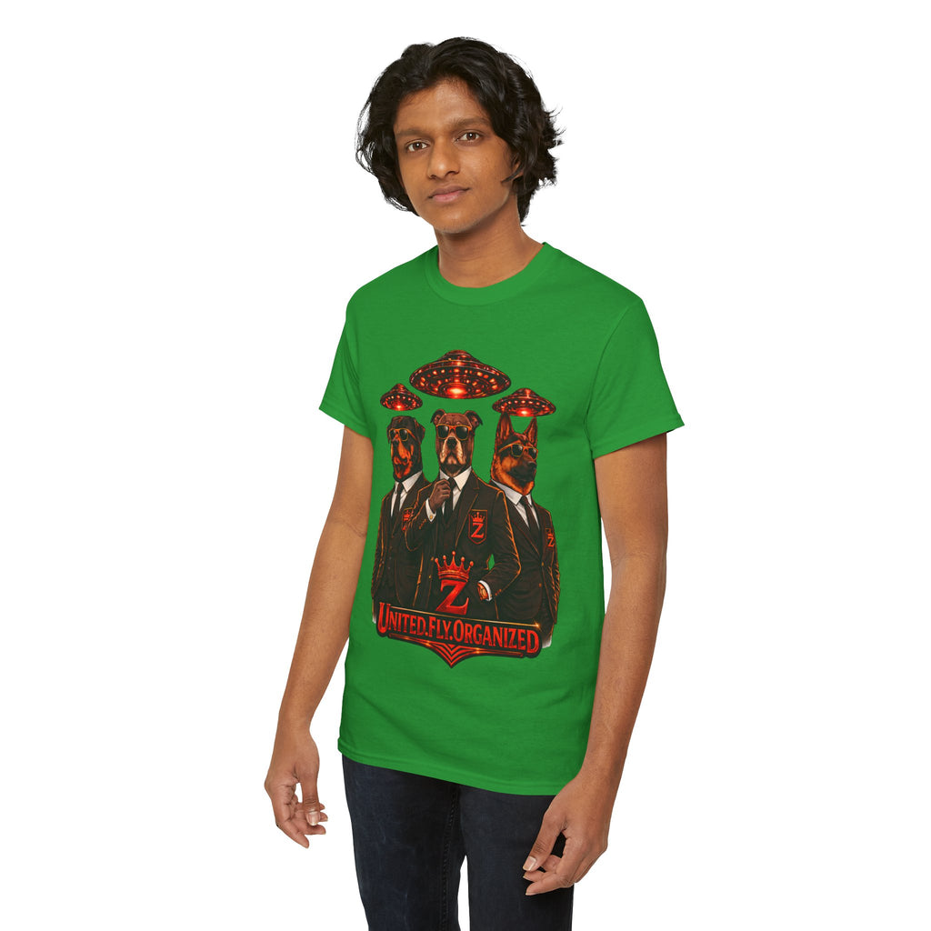 Adult "United. Fly. Organized." Graphic Tee (Red) Printify