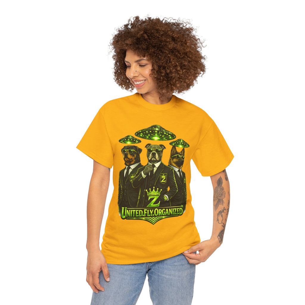 Adult "United. Fly. Organized." Graphic Tee (Lime Green) Printify