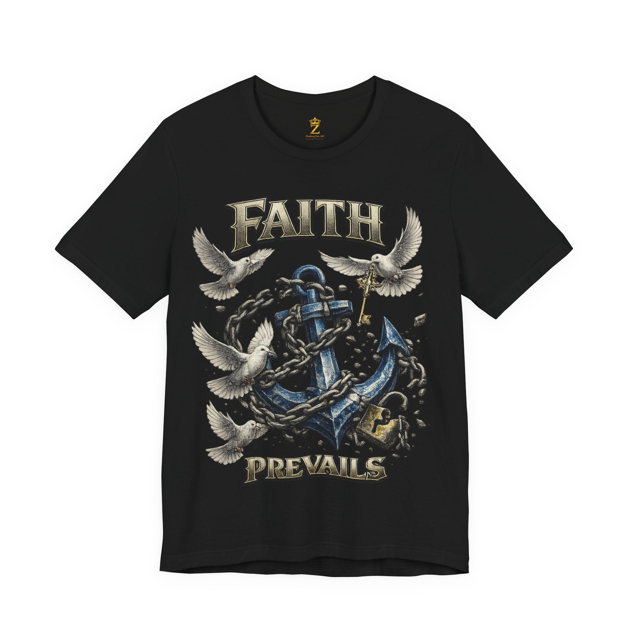 Faith Prevails T‑Shirt (Blue Anchor) Printify