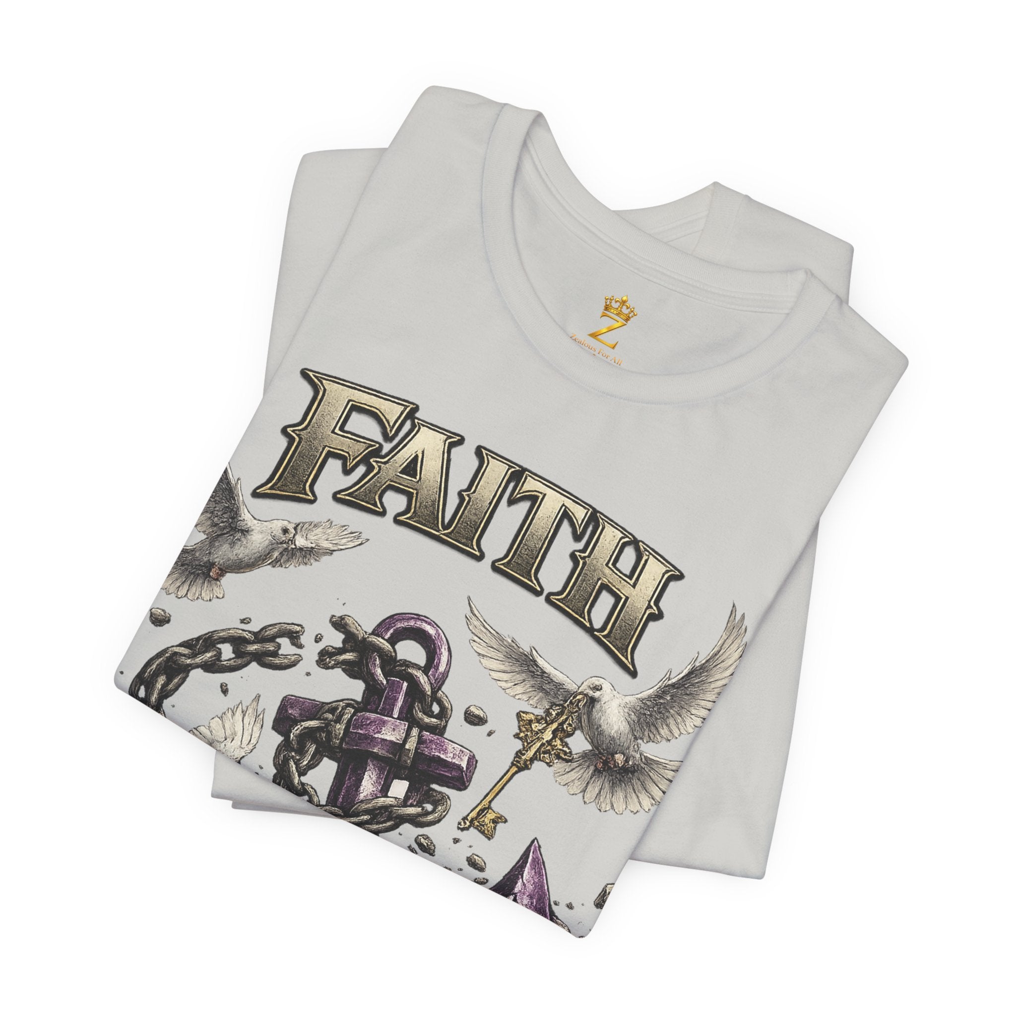 Faith Prevails T‑Shirt (Purple Anchor) Printify
