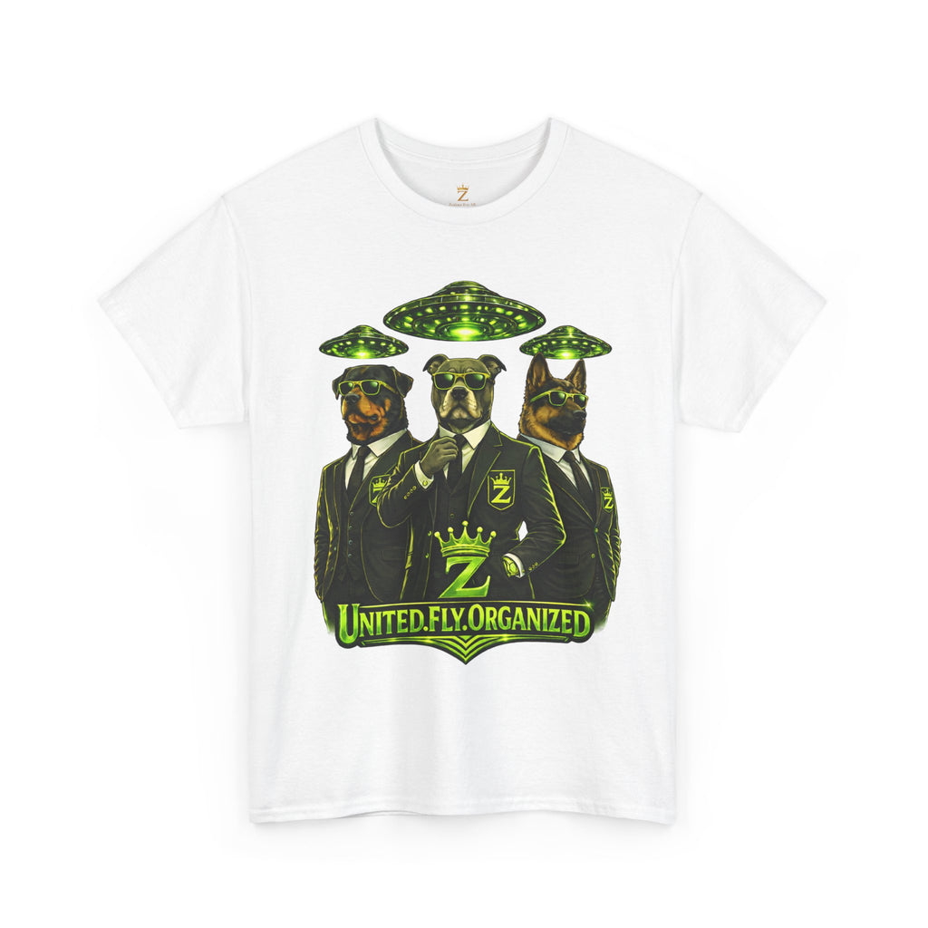 Adult "United. Fly. Organized." Graphic Tee (Lime Green) Printify