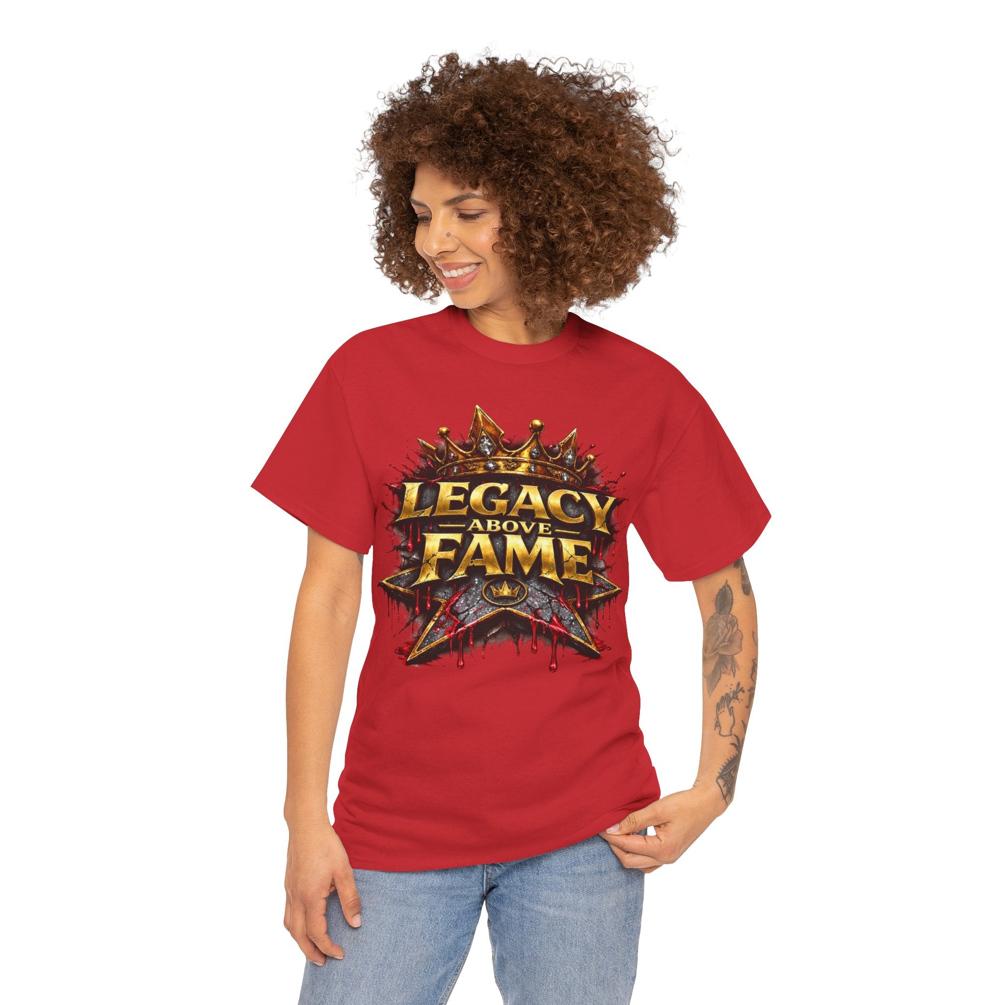 Adult Legacy Above Fame Graphic T-Shirt (Red Drip) - Zealous For All