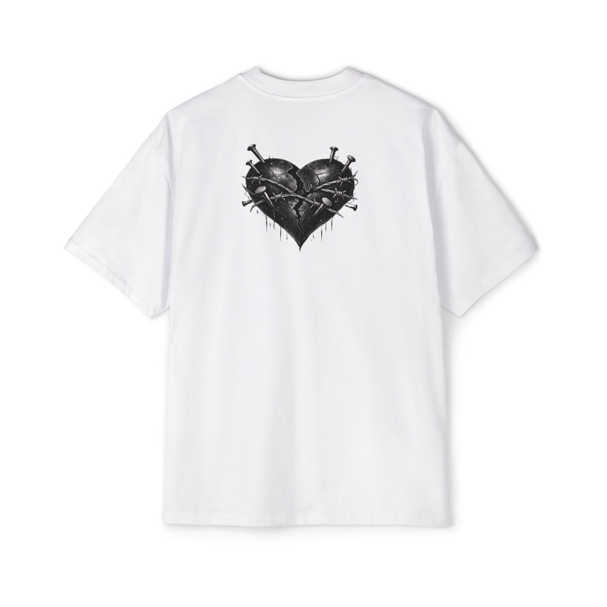 Oversized Discipline Over Emotions Graphic Tee (Black Heart) Printify