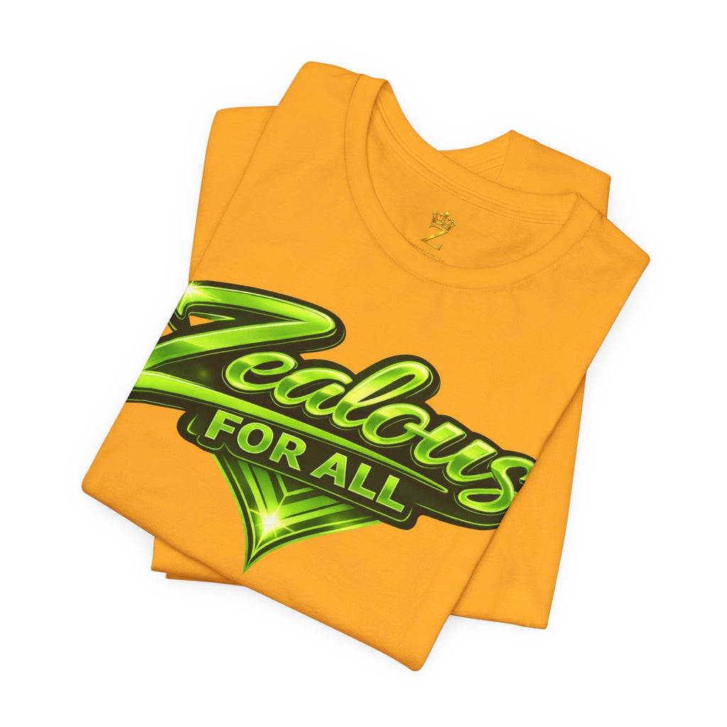 Zealous For All Graphic T-Shirt (Lime Green Logo) Printify