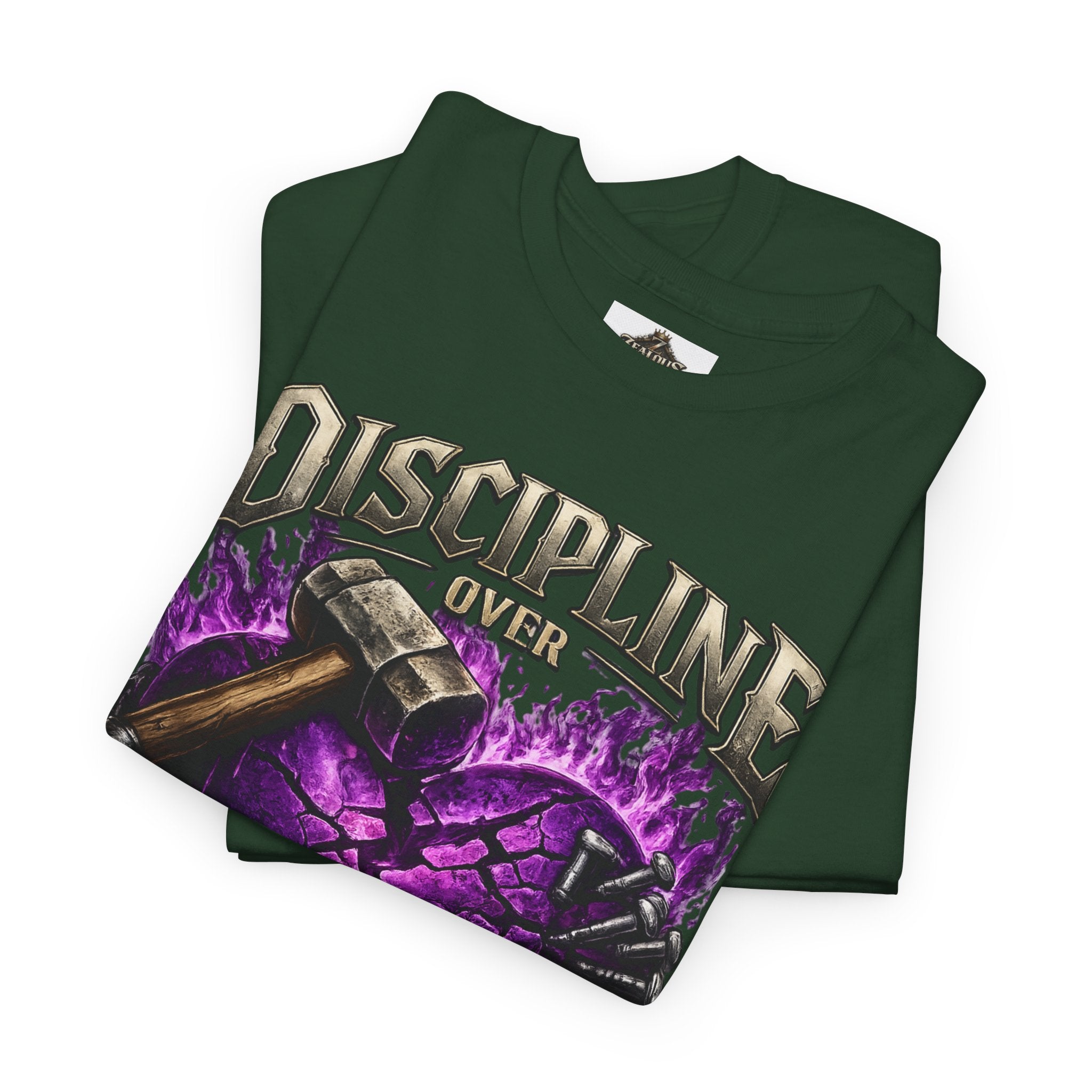 Adult Discipline Over Emotions Graphic T-Shirt (Purple Heart)