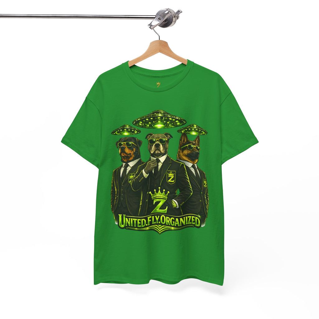 Adult "United. Fly. Organized." Graphic Tee (Lime Green) Printify