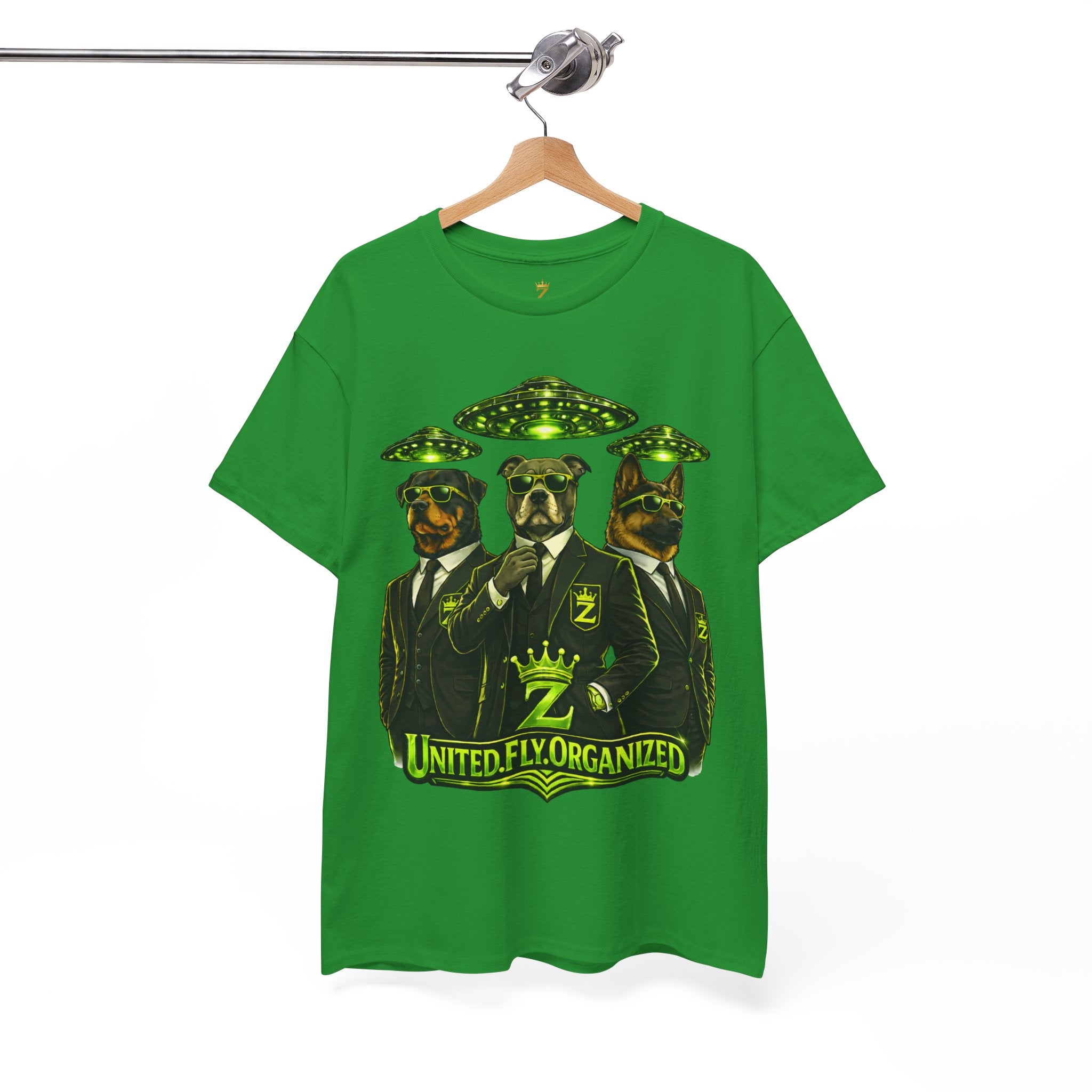 Adult "United. Fly. Organized." Graphic Tee (Lime Green) Printify