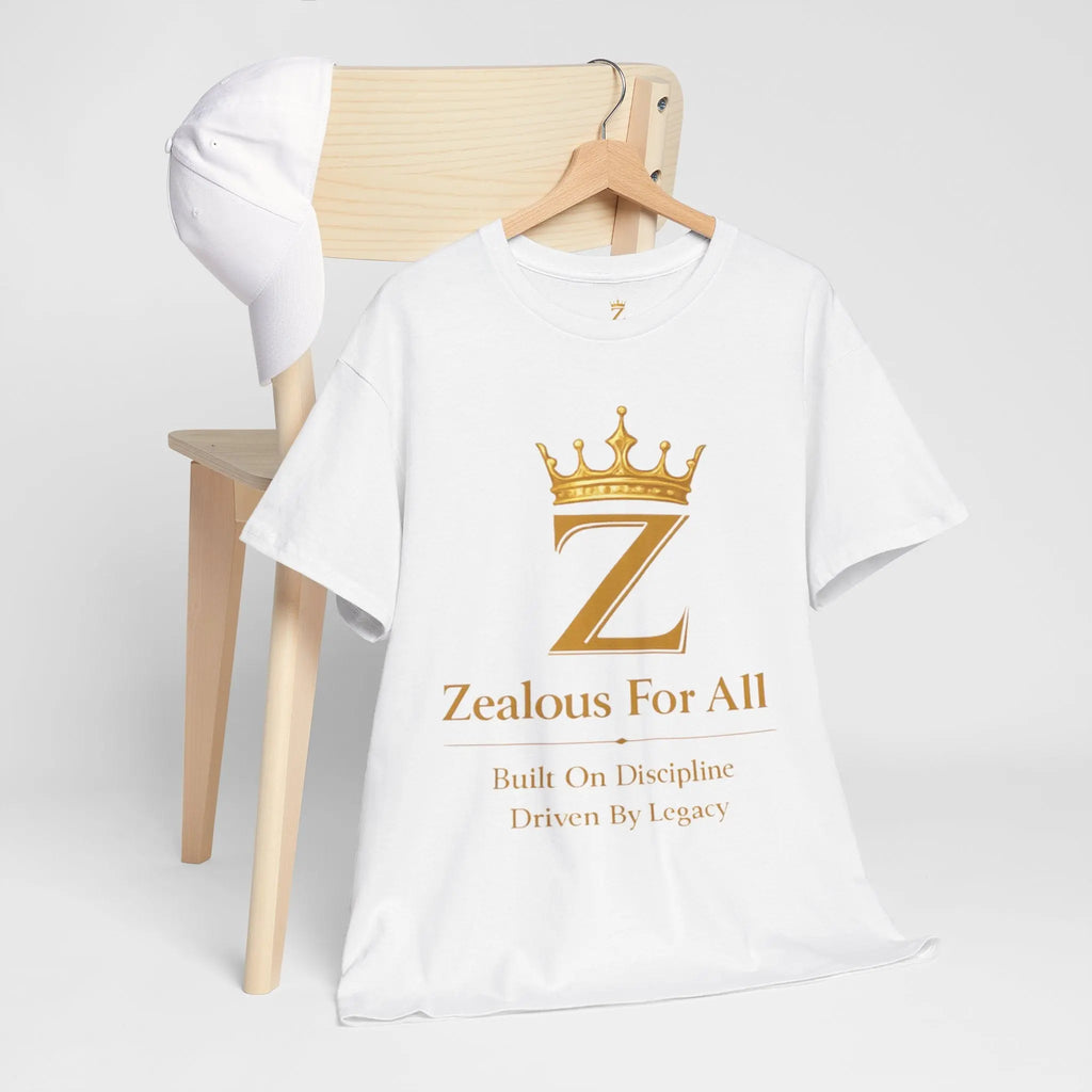 Unisex Zealous For All T-Shirt (Gold Logo (with Back logo) T-shirt) Printify