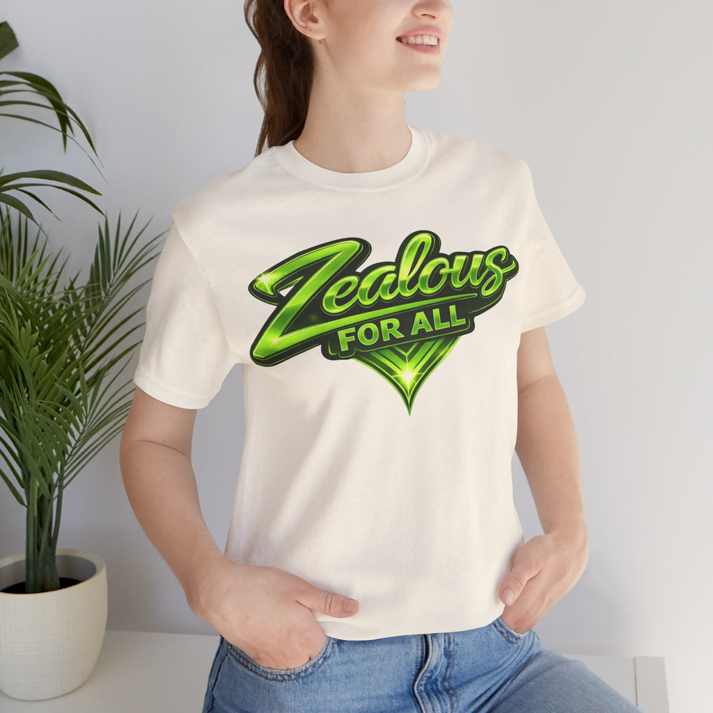 Zealous For All Graphic T-Shirt (Lime Green Logo) Printify