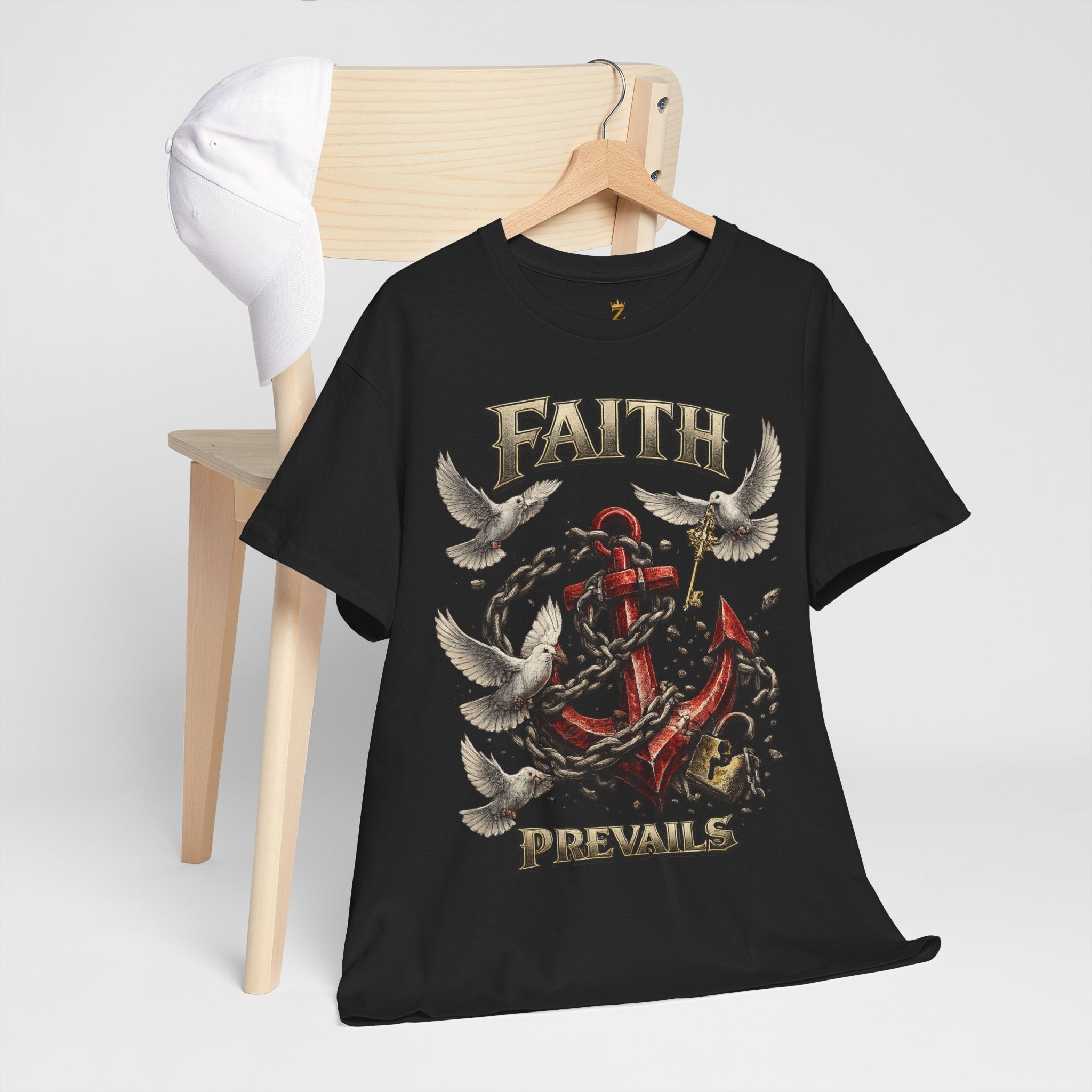 Adult Faith Prevails T‑Shirt (Red Anchor) Printify