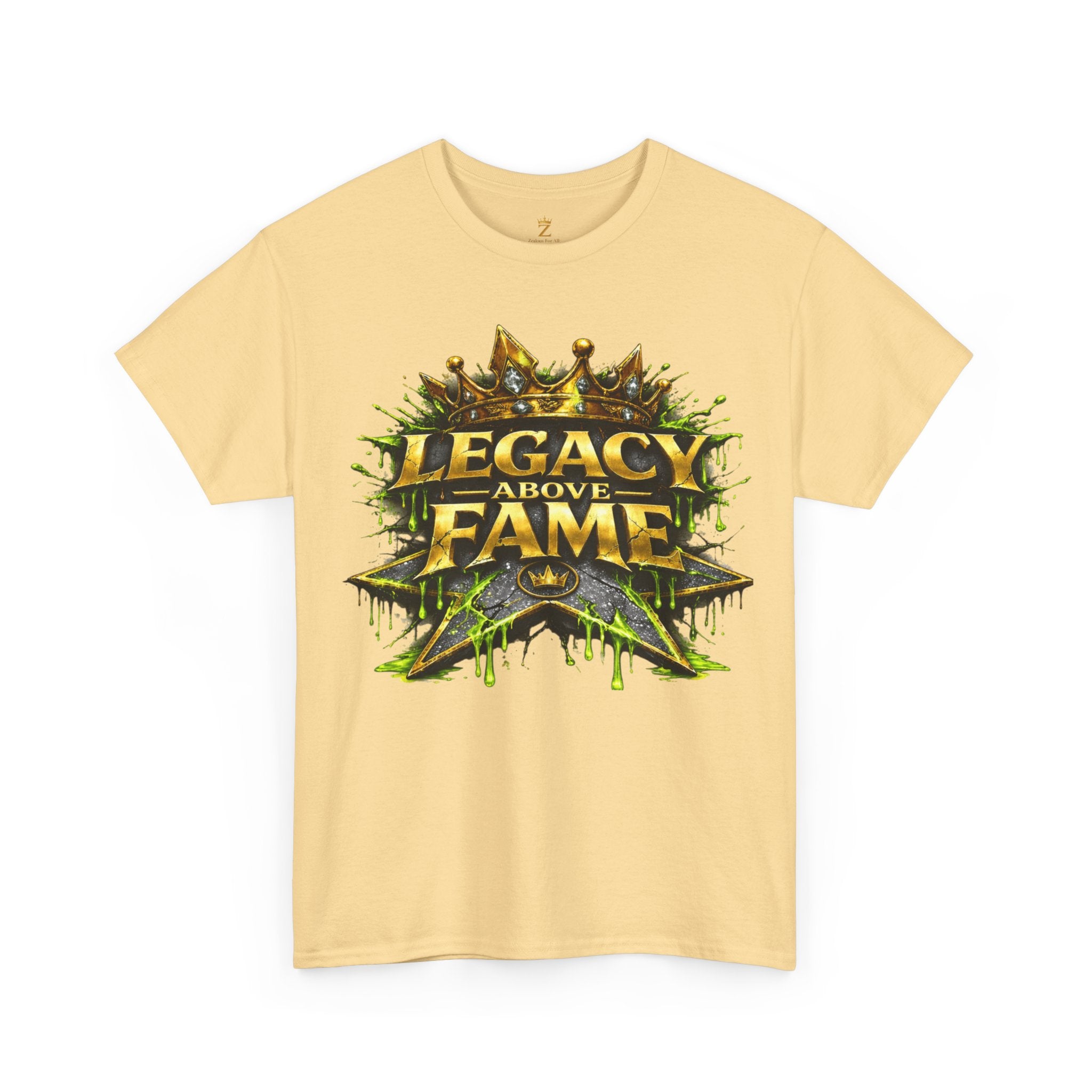Adult Legacy Above Fame Graphic T-Shirt (Lime Green Drip) - Zealous For All