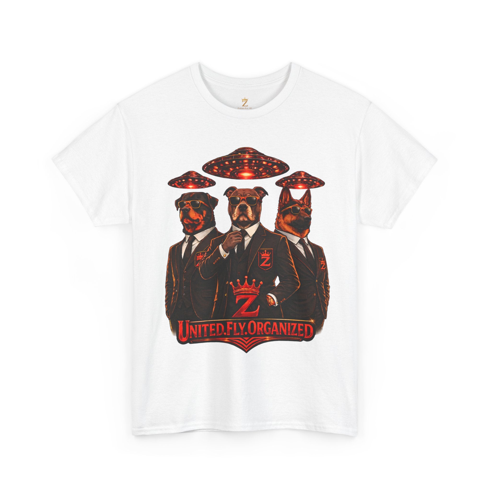 Adult "United. Fly. Organized." Graphic Tee (Red) Printify