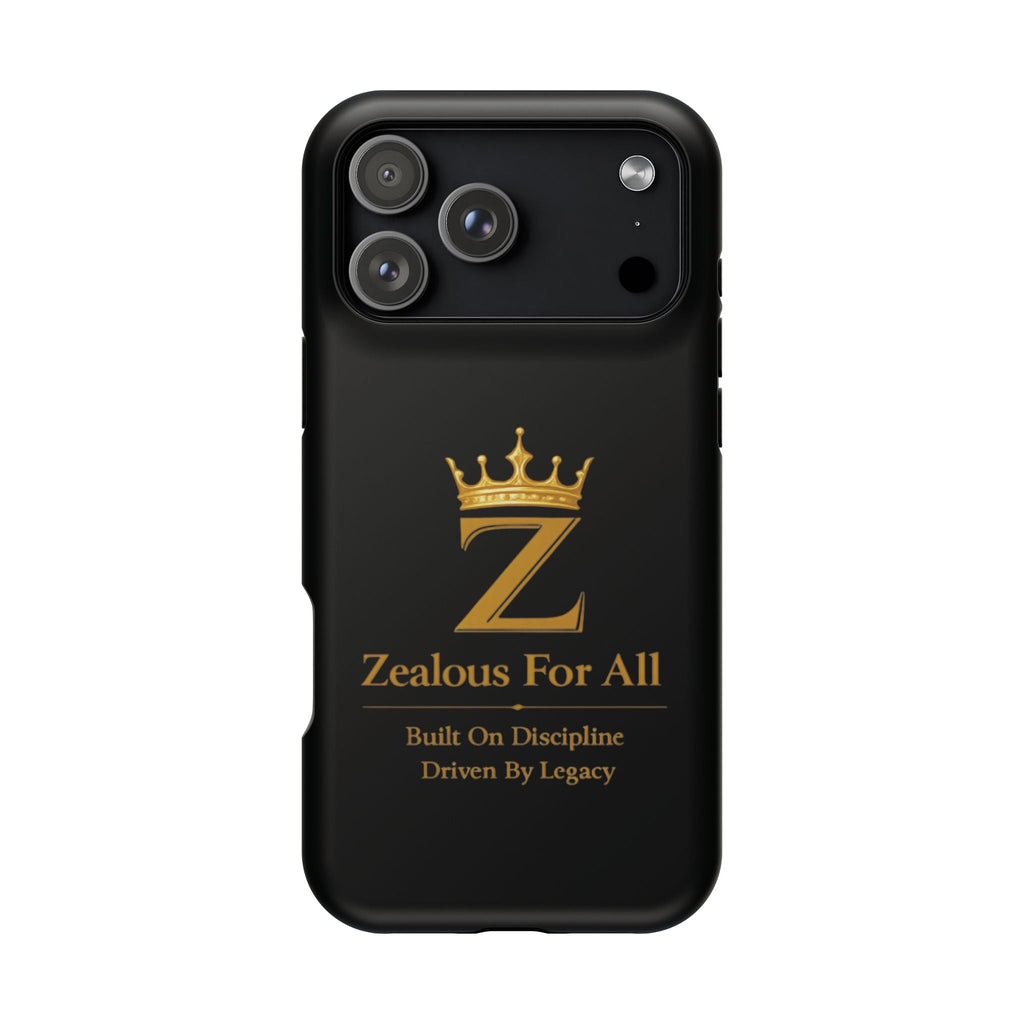 Phone Case — "Zealous For All" Gold Crown Impact-Resistant Case Printify