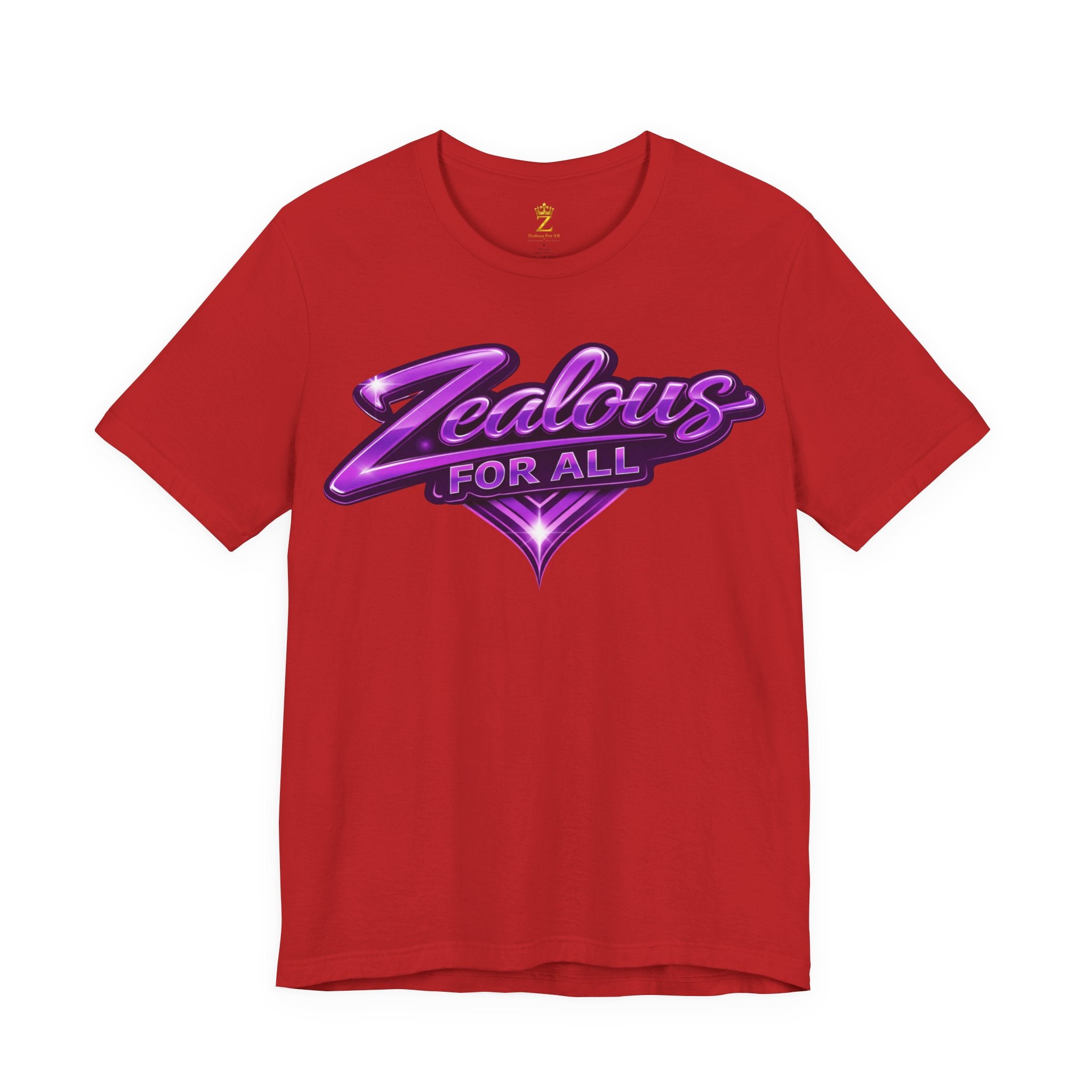 Zealous For All Graphic T-Shirt (Purple Logo) Printify
