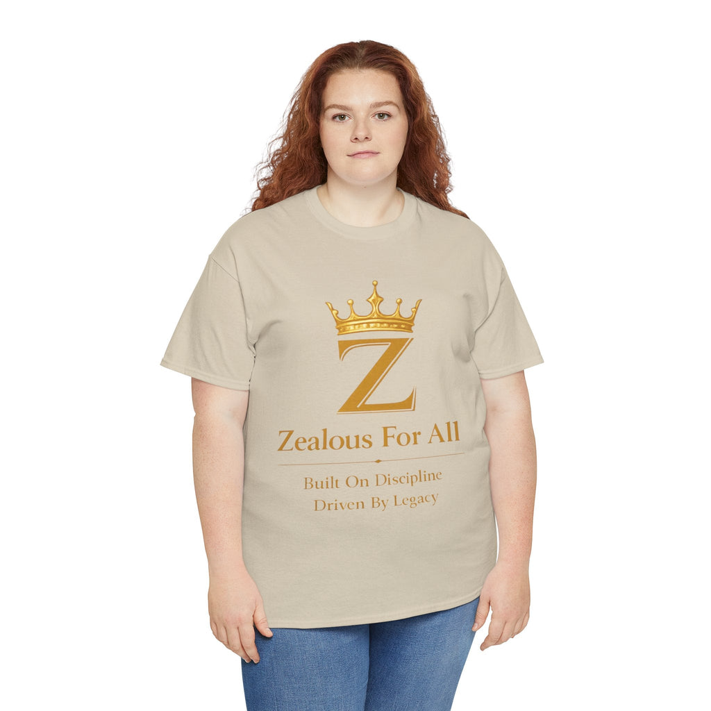 Unisex Zealous For All T-Shirt (Gold Logo (with Back logo) T-shirt) Printify
