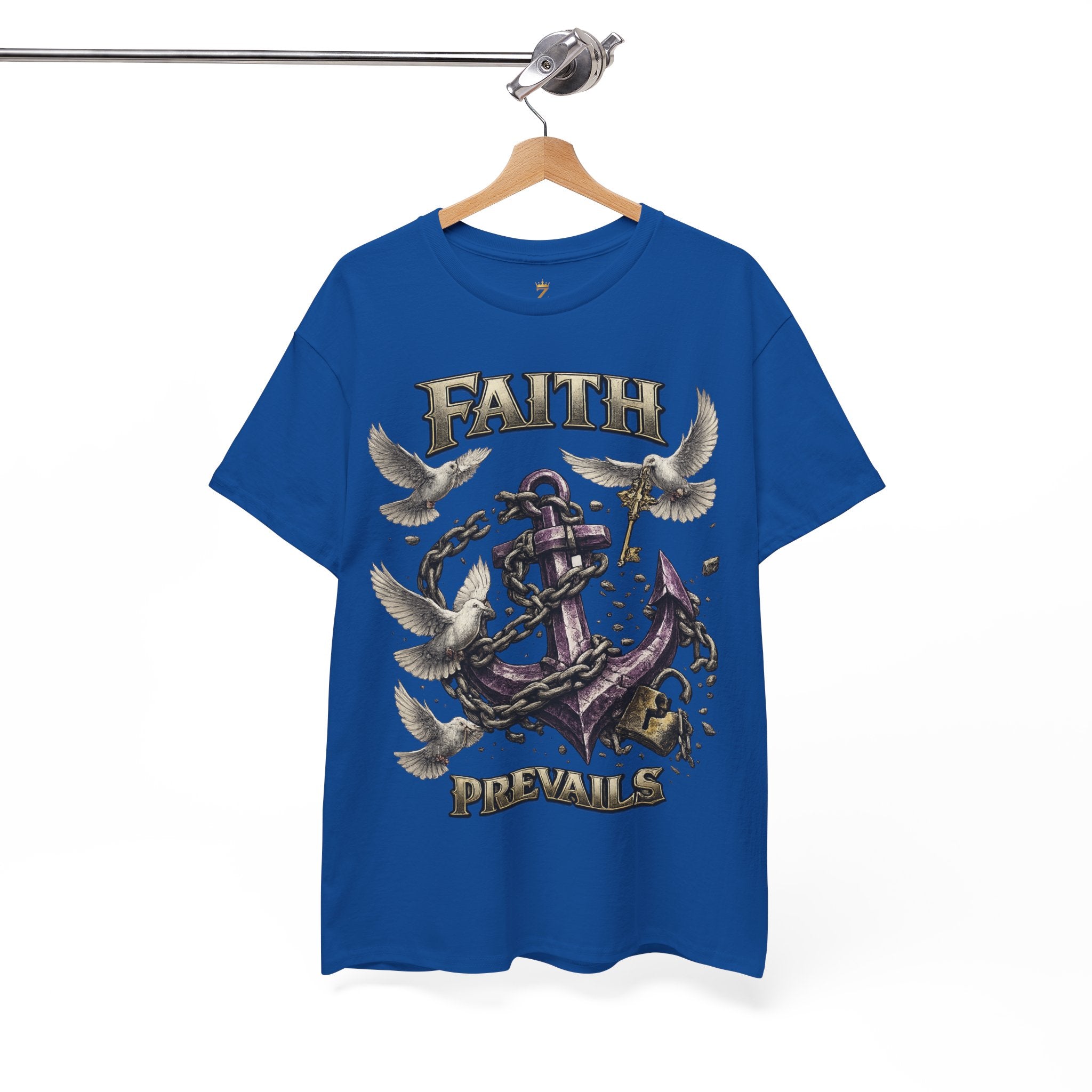 Adult Faith Prevails T‑Shirt (Purple Anchor) Printify