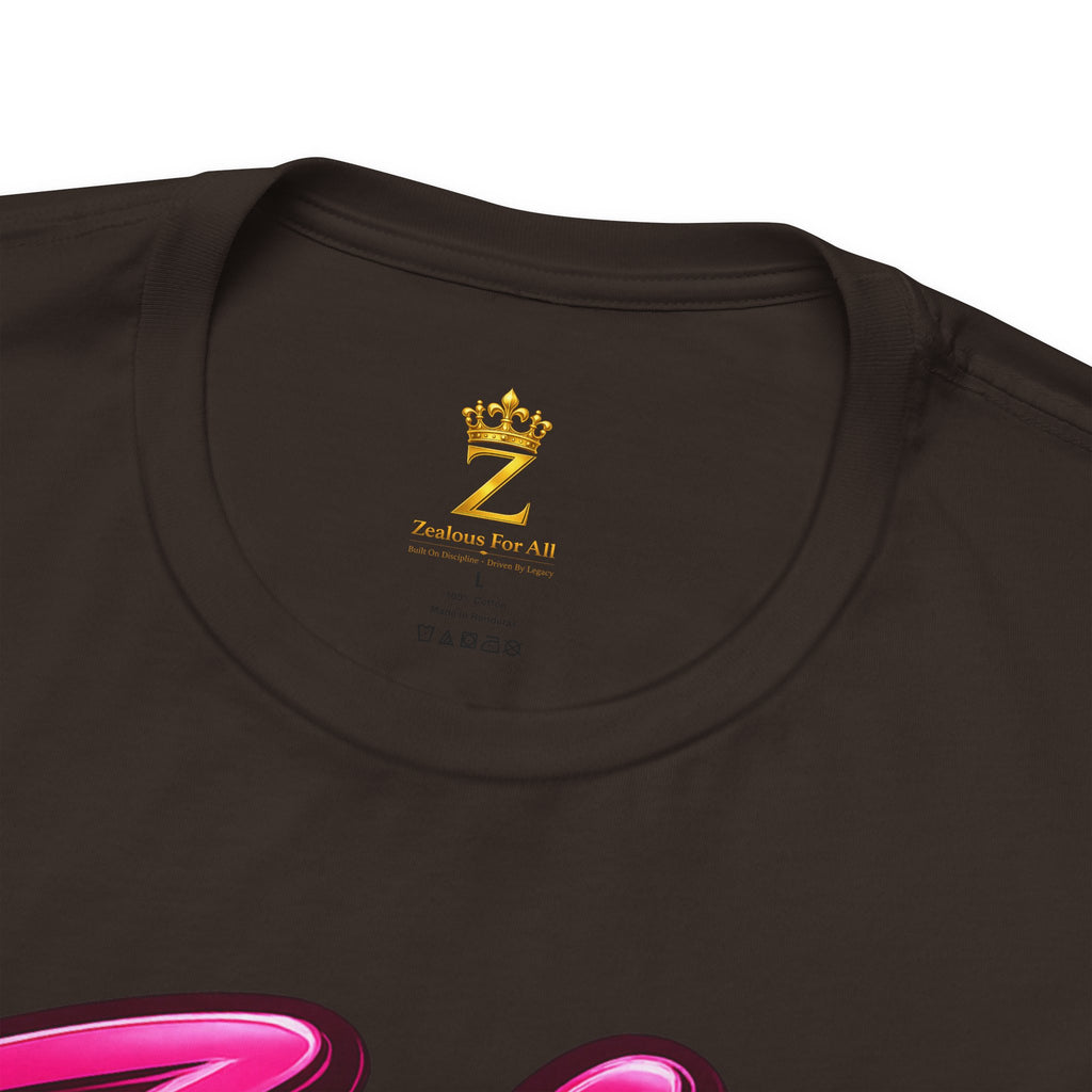 Zealous For All Graphic T-Shirt (Hot Pink Logo) Printify