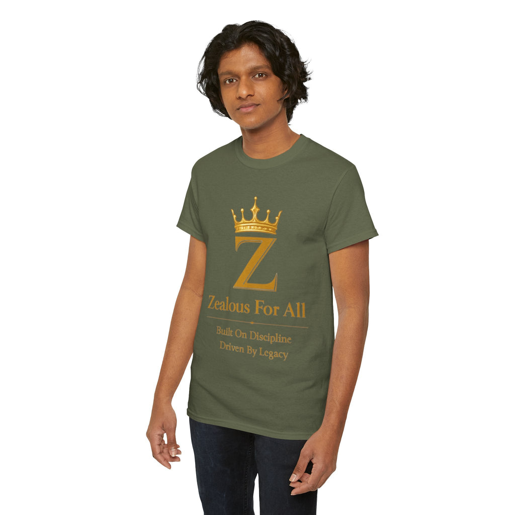 Unisex Zealous For All T-Shirt (Gold Logo) Printify