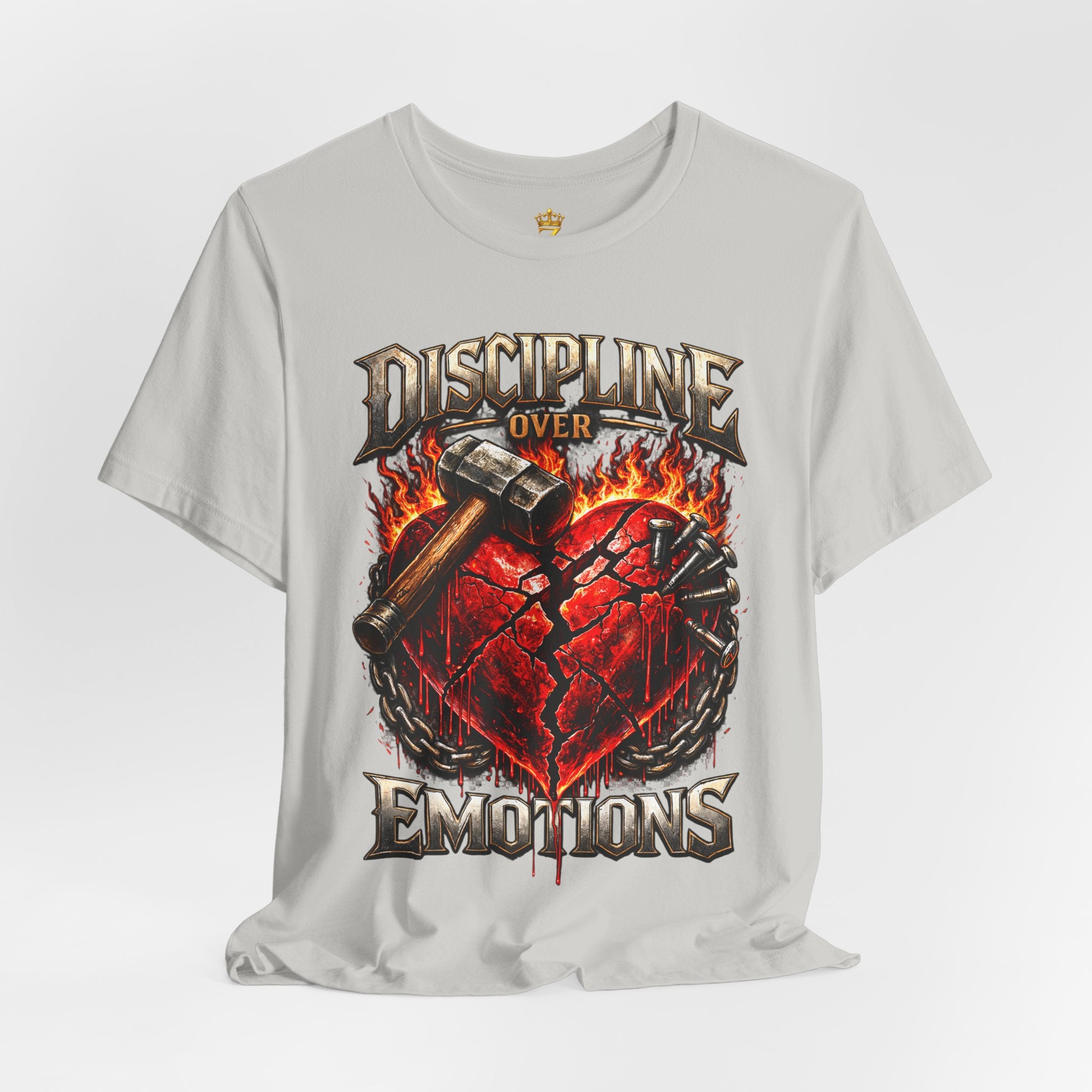 Discipline Over Emotions Premium Graphic T-Shirt (Red Heart) Printify