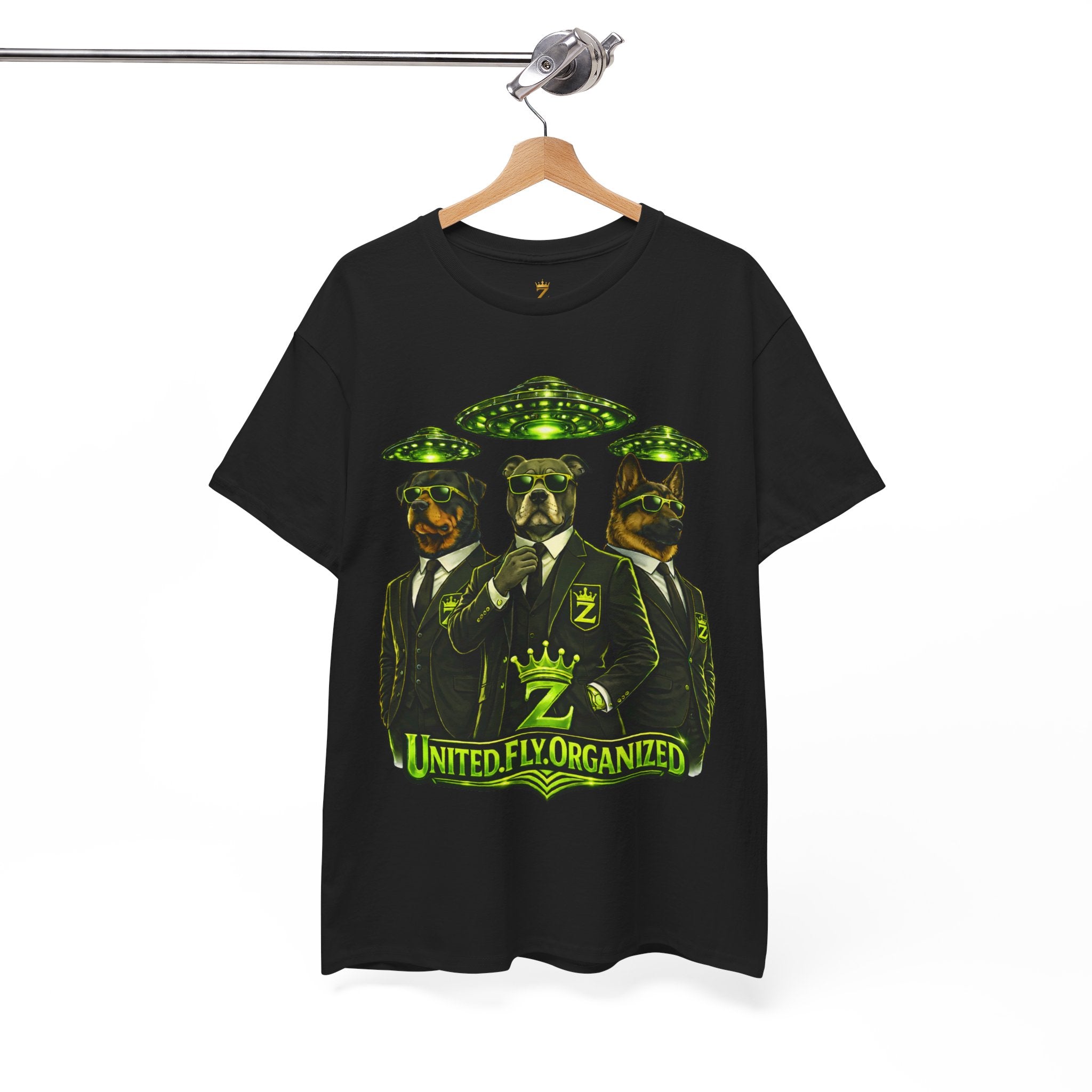 Adult "United. Fly. Organized." Graphic Tee (Lime Green) Printify