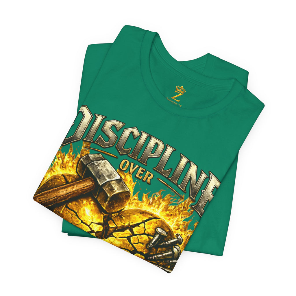 Discipline Over Emotions Premium Graphic T-Shirt (Gold Heart) Printify