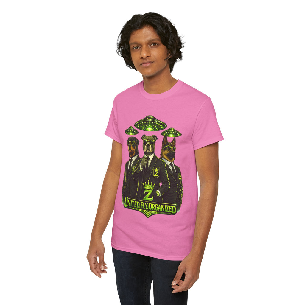 Adult "United. Fly. Organized." Graphic Tee (Lime Green) Printify
