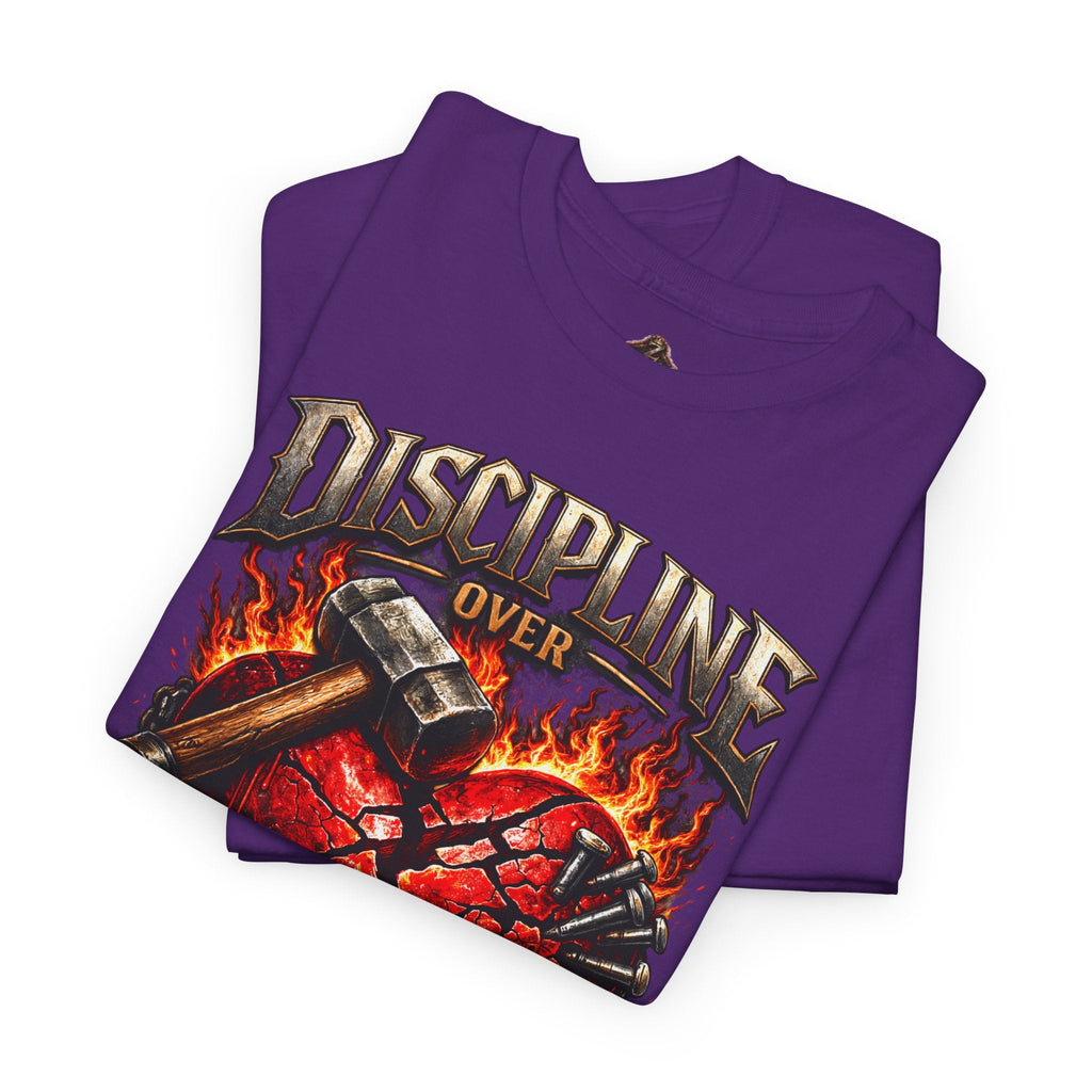 Discipline Over Emotions Graphic T-Shirt (Red Heart) Printify