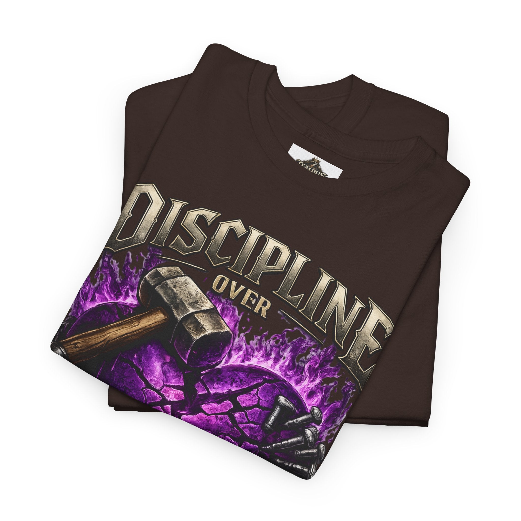 Adult Discipline Over Emotions Graphic T-Shirt (Purple Heart)