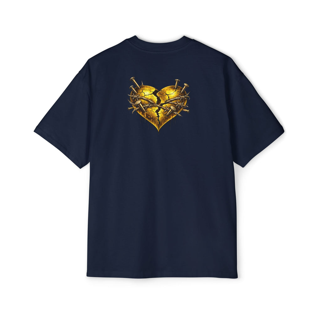 Oversized Discipline Over Emotions Graphic Tee (Gold Heart) Printify