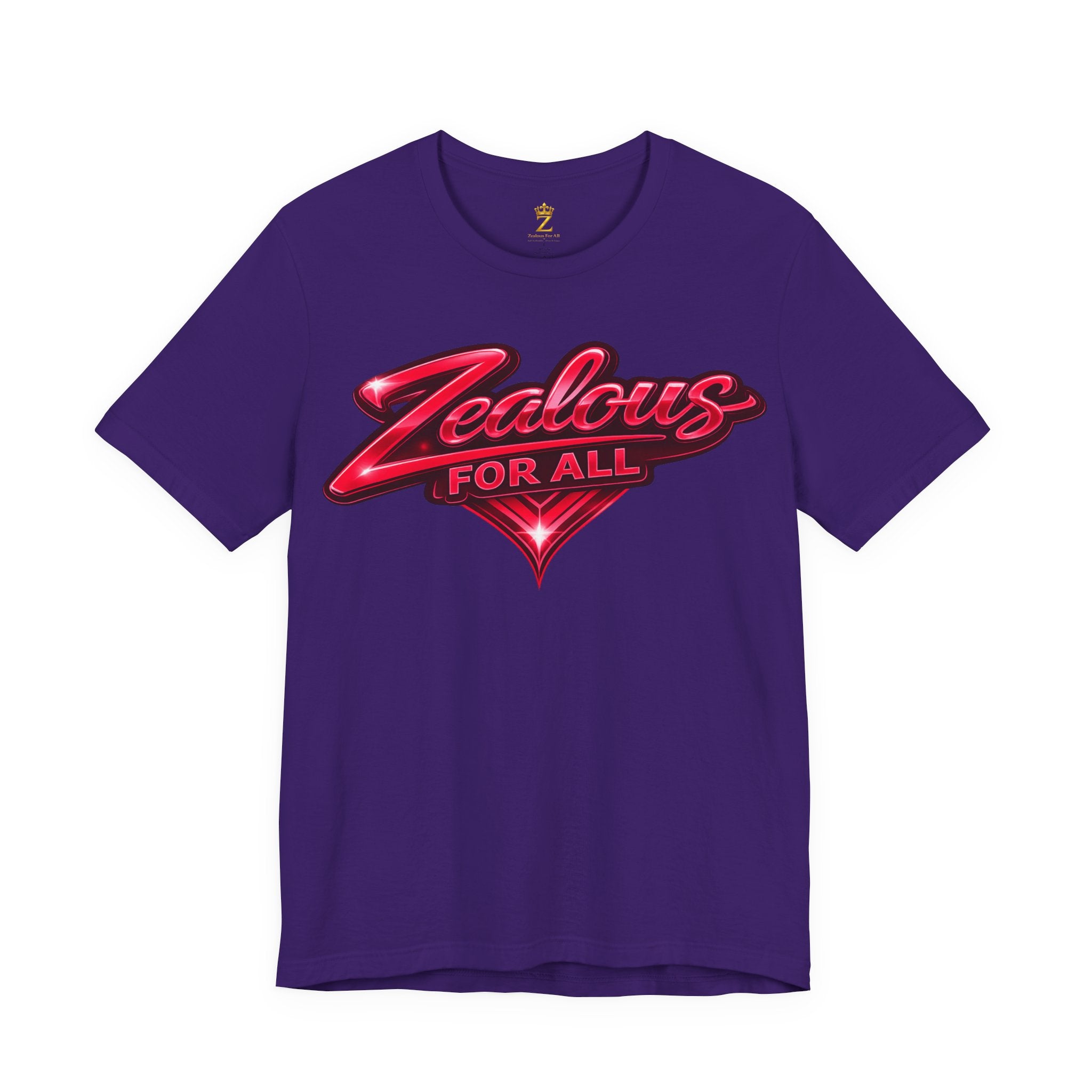 Zealous For All Graphic T-Shirt (Red Logo) Printify