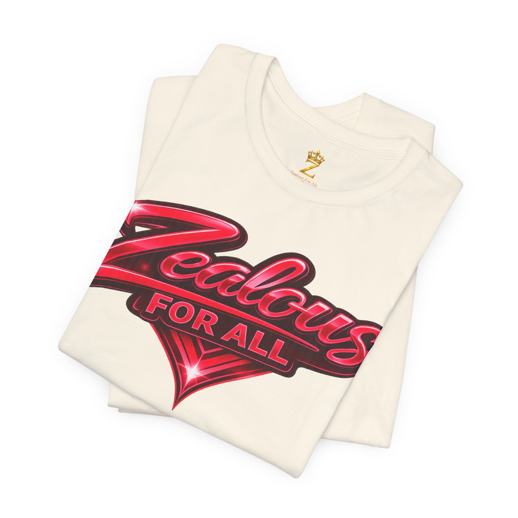 Zealous For All Graphic T-Shirt (Red Logo) Printify