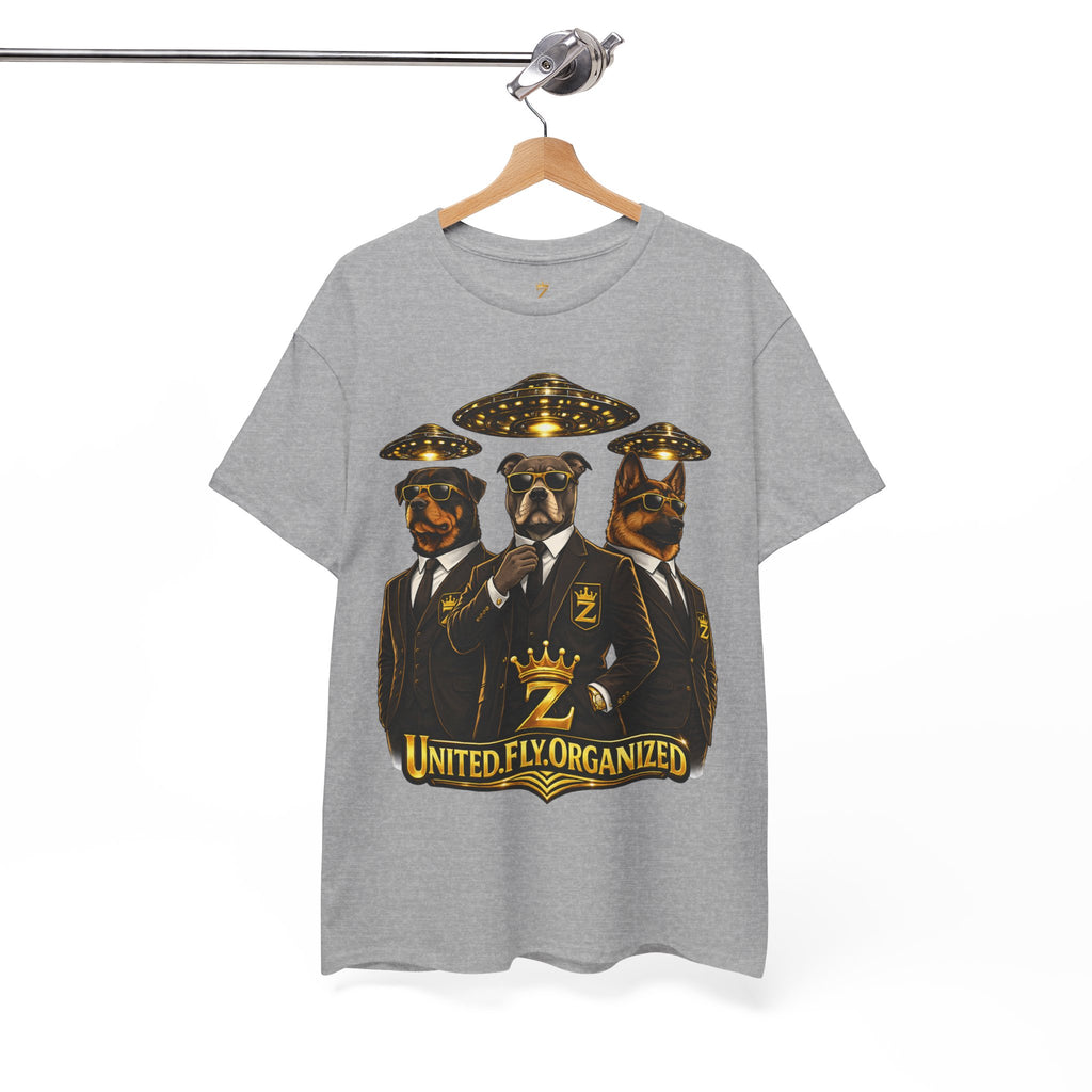 Adult "United. Fly. Organized." Graphic Tee (Gold) Printify