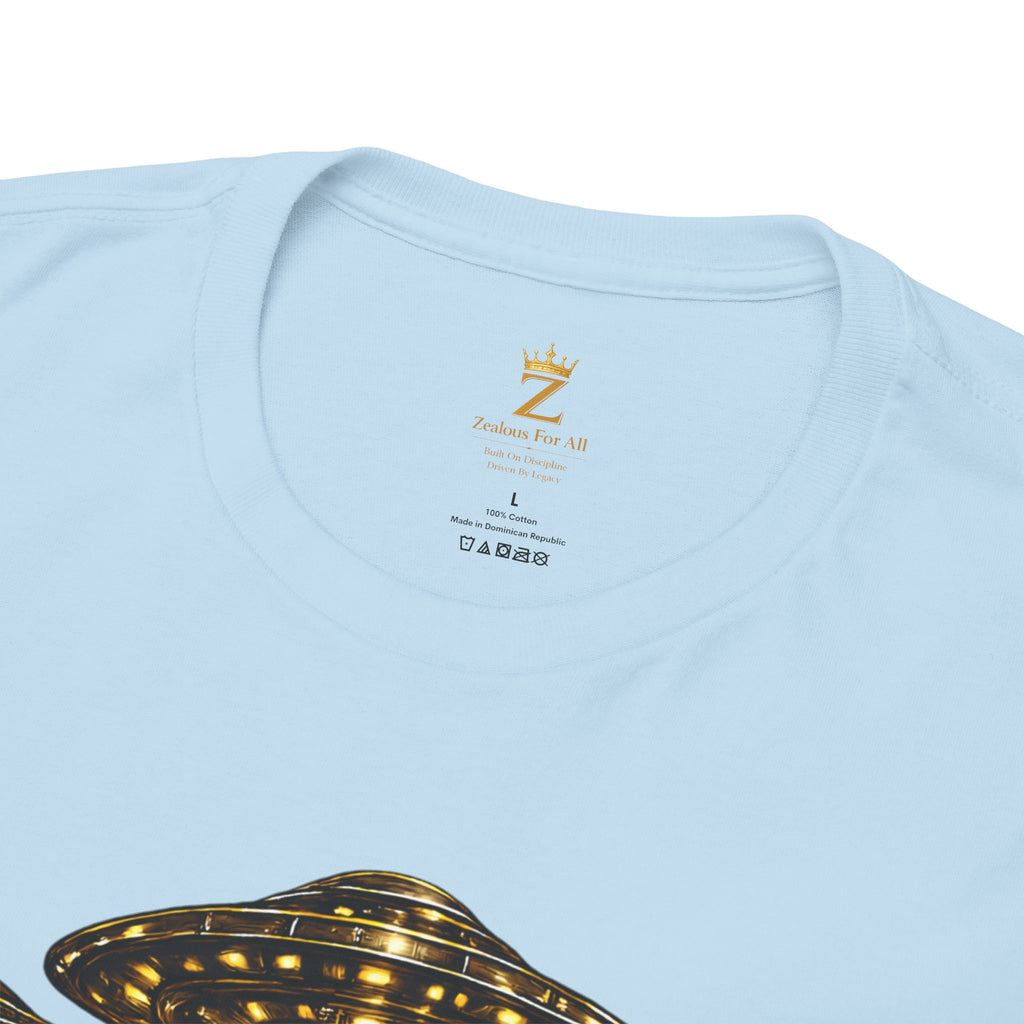 Adult "United. Fly. Organized." Graphic Tee (Gold) Printify