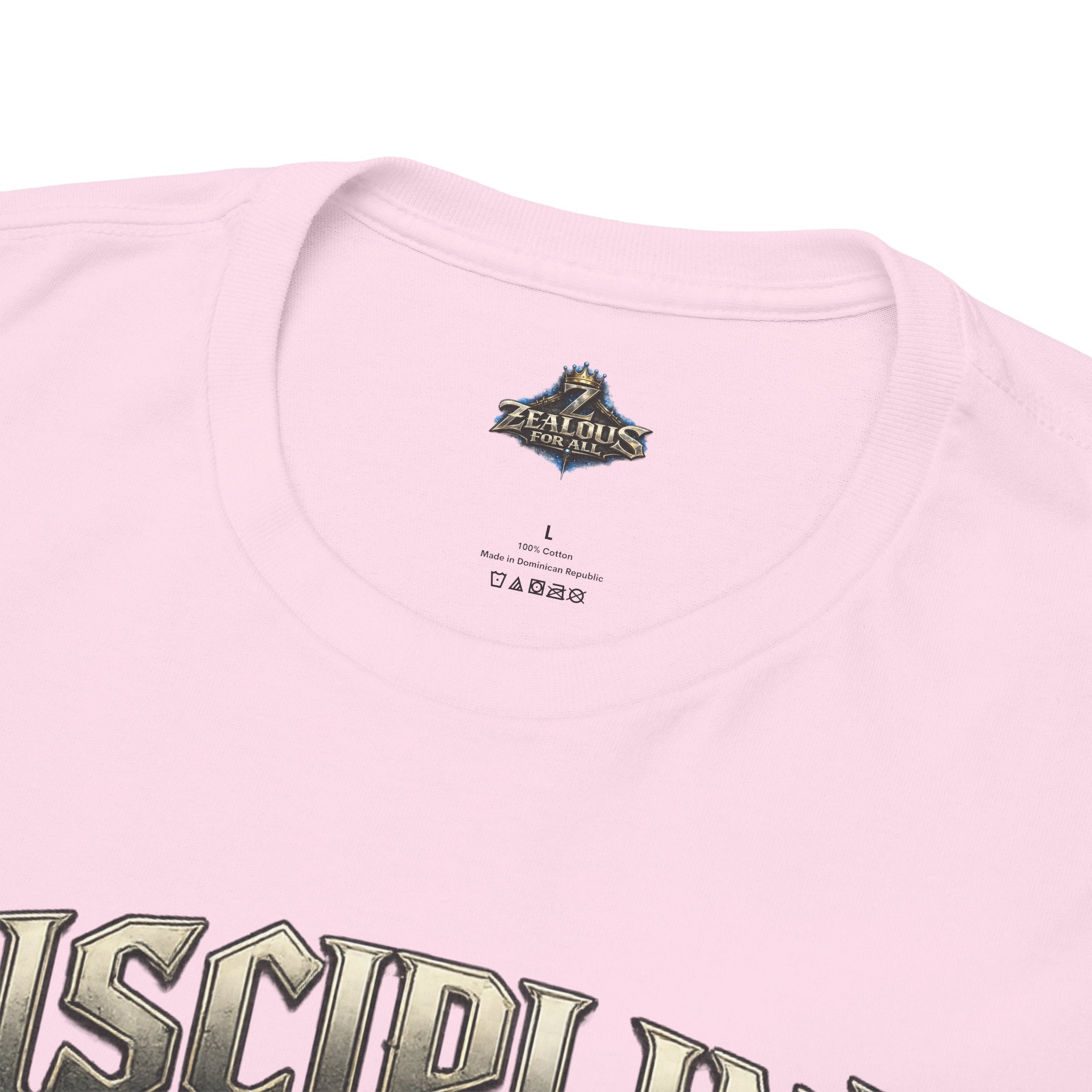 Discipline Over Emotions Graphic T-Shirt (Blue Heart) Printify