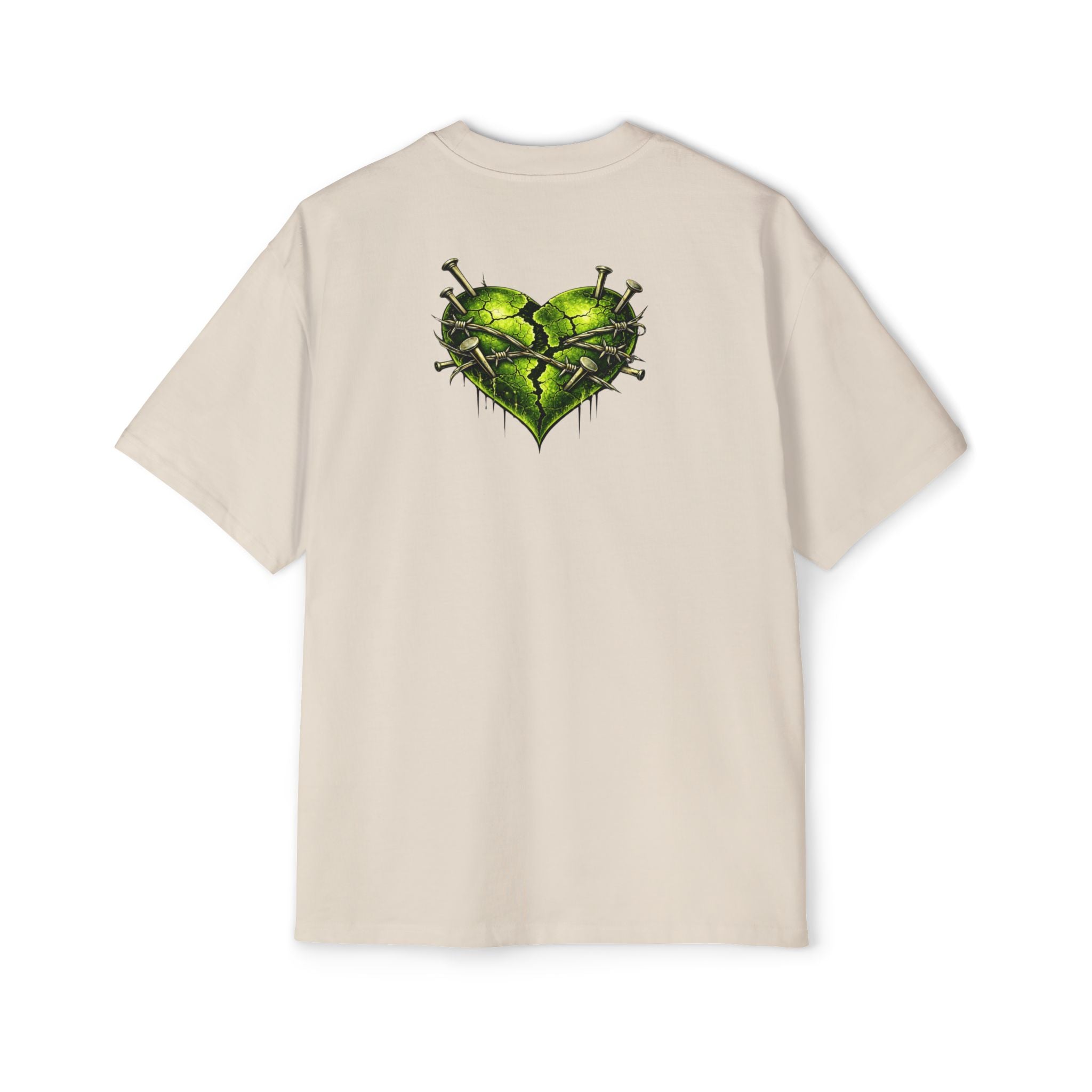 Oversized Discipline Over Emotions Graphic Tee (Green Heart) Printify