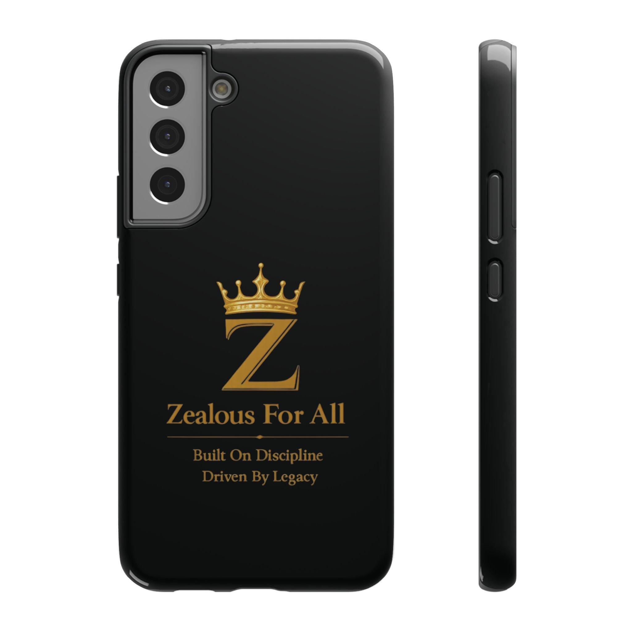 Phone Case — "Zealous For All" Gold Crown Impact-Resistant Case Printify