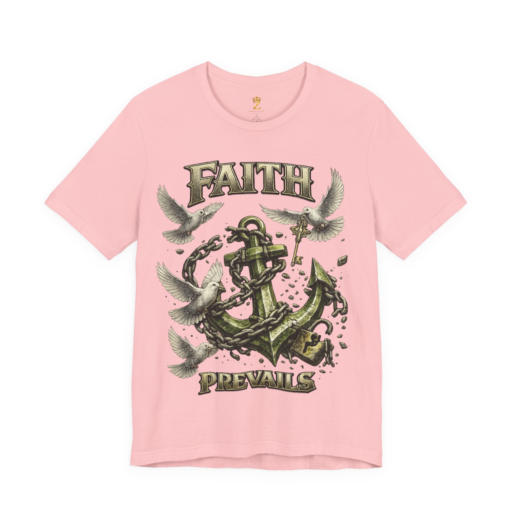 Faith Prevails T‑Shirt (Green Anchor) Printify