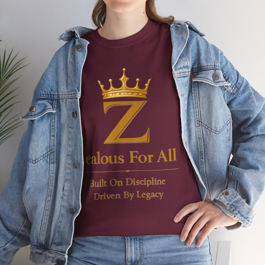 Unisex Zealous For All T-Shirt (Gold Logo (with Back logo) T-shirt) Printify