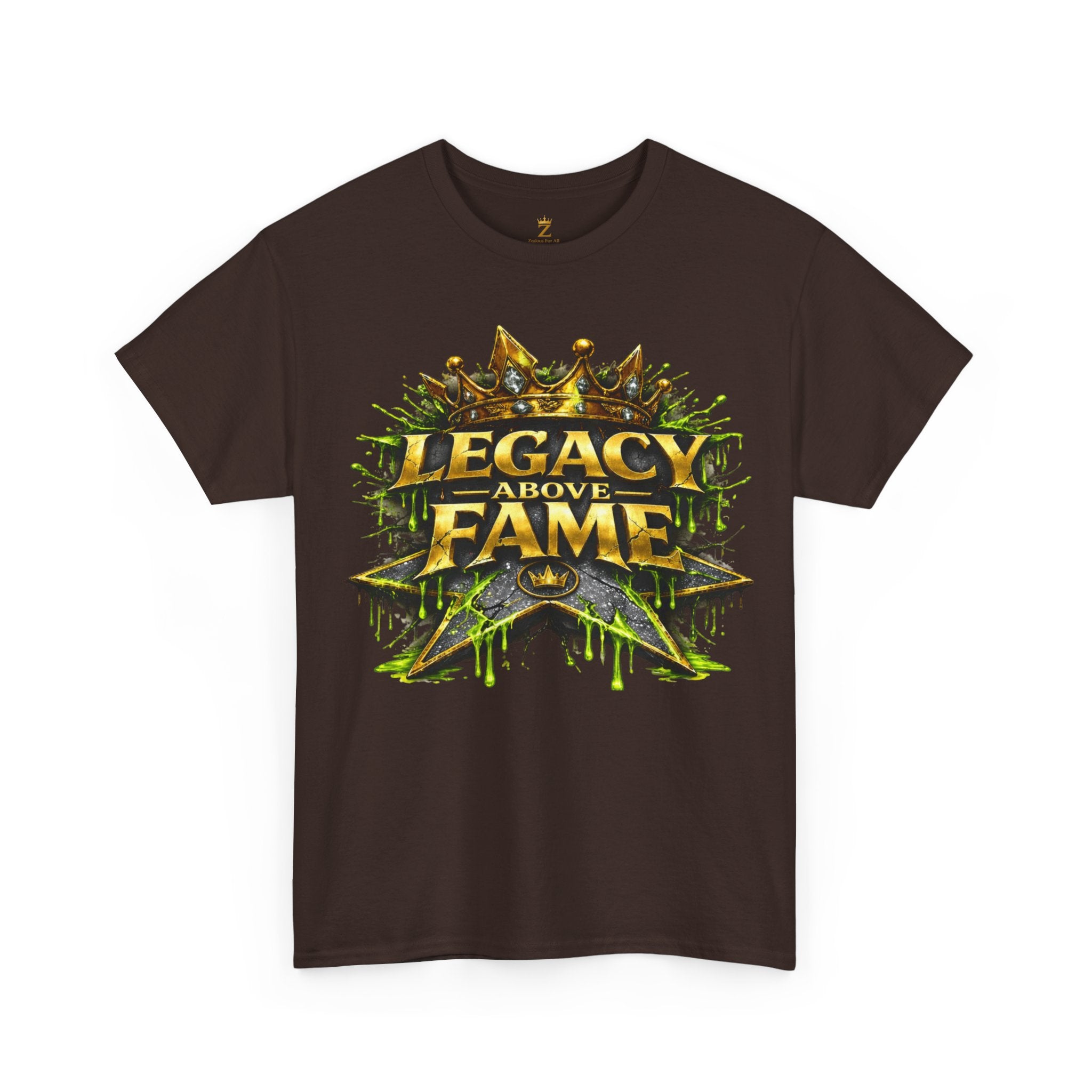 Adult Legacy Above Fame Graphic T-Shirt (Lime Green Drip) - Zealous For All
