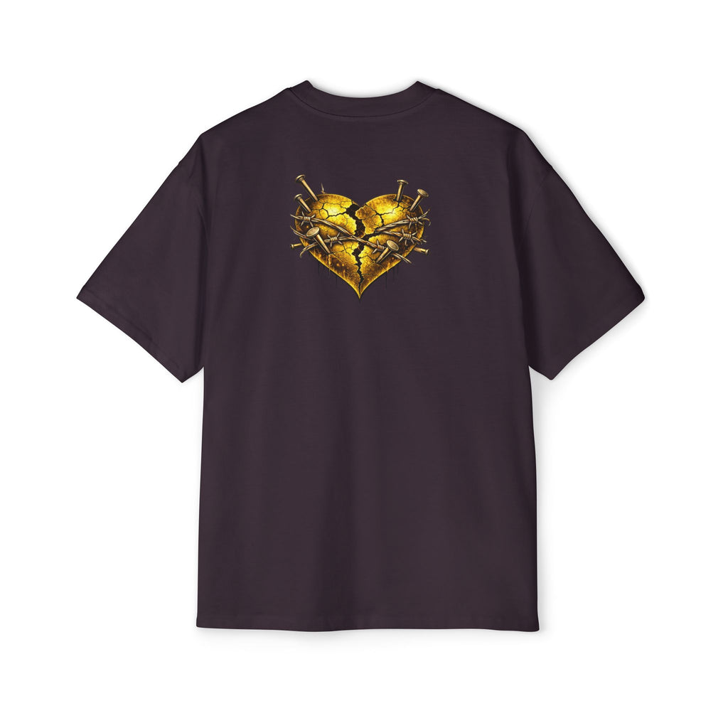 Oversized Discipline Over Emotions Graphic Tee (Gold Heart) Printify