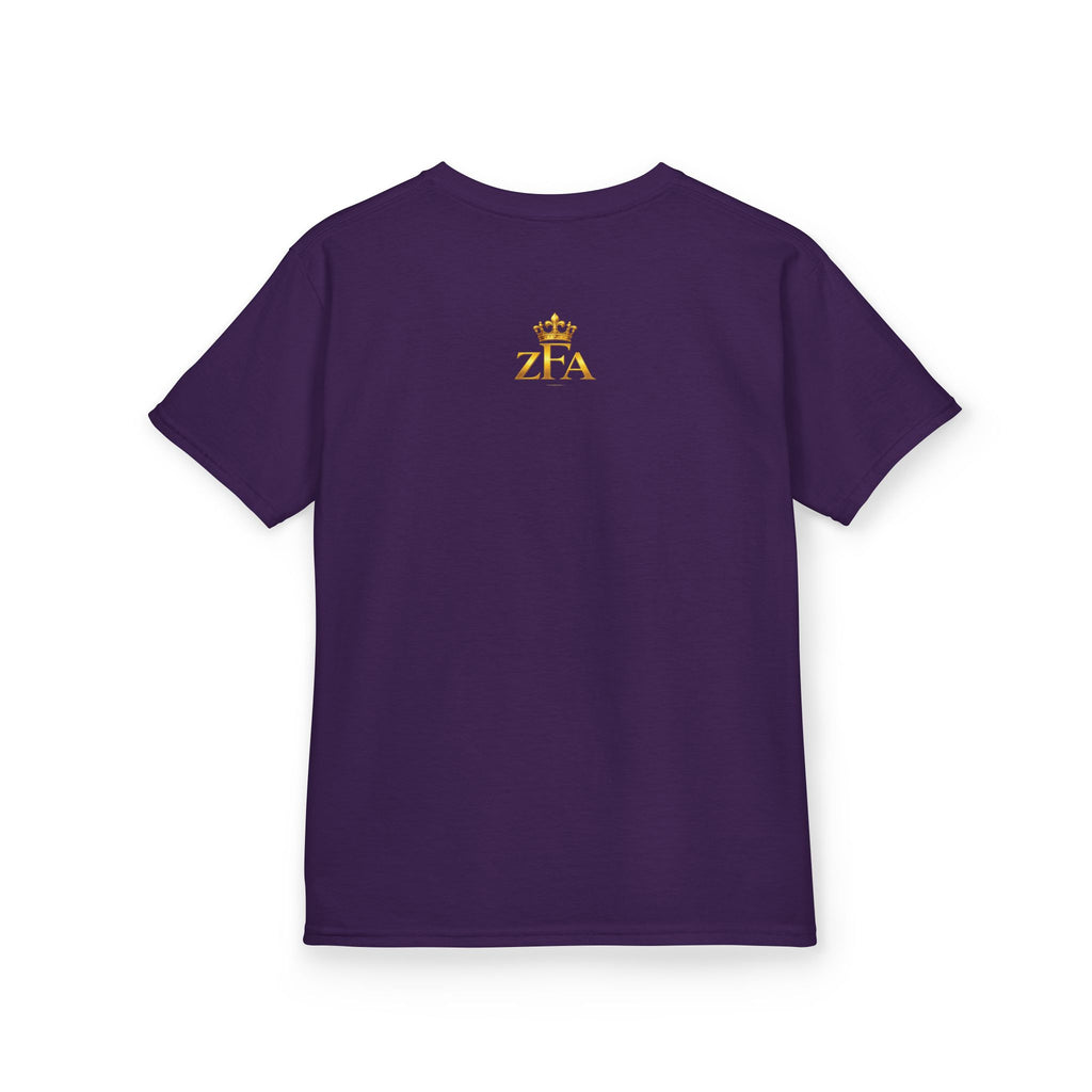 First Kids Zealous For All T-Shirt Drop 01 — Gold Logo Kids Tee Printify