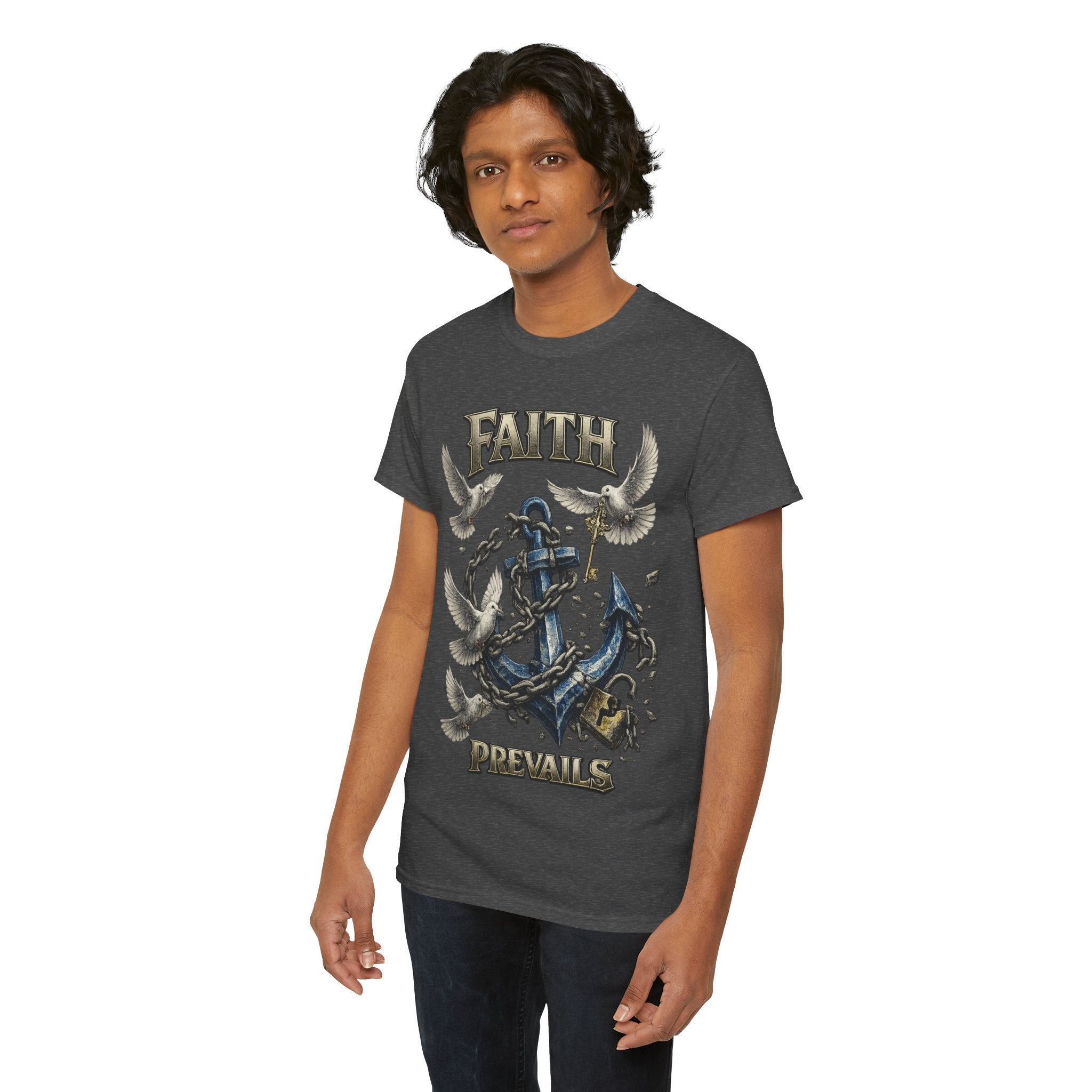 Adult Faith Prevails T‑Shirt (Blue Anchor) Printify