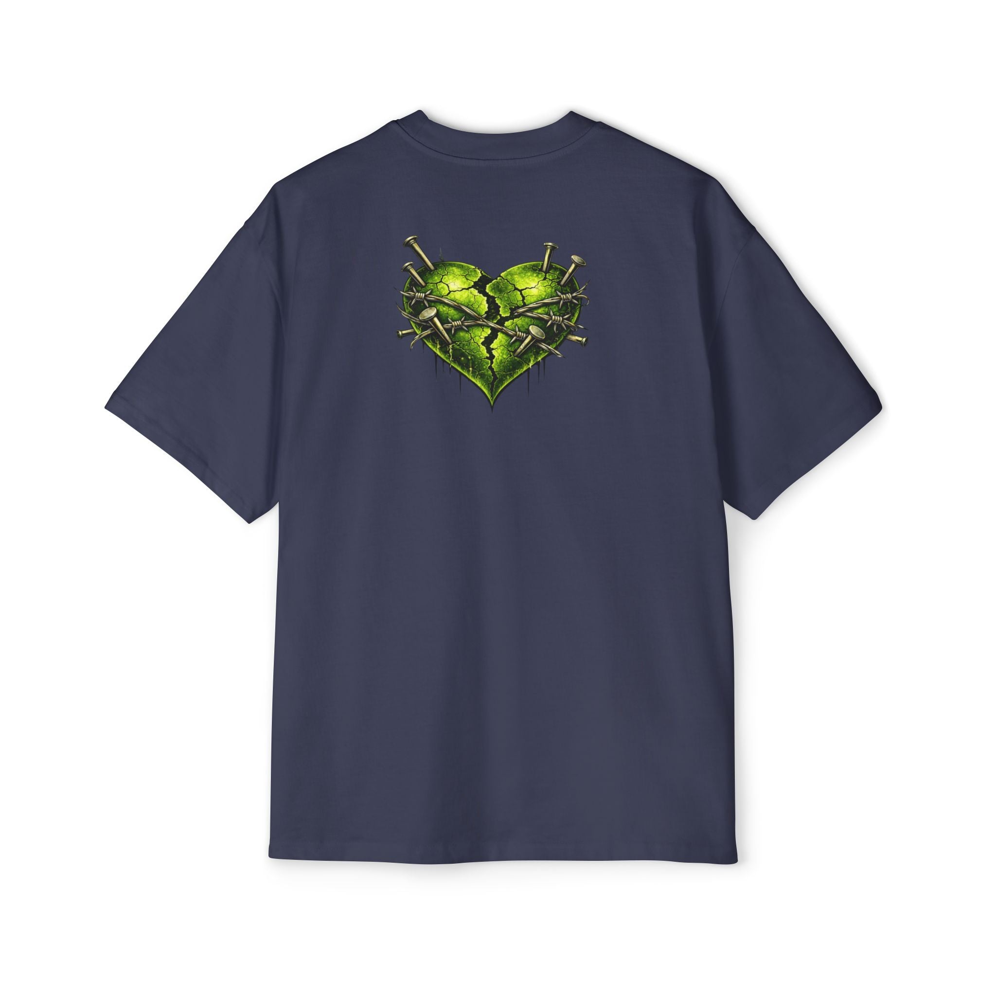 Oversized Discipline Over Emotions Graphic Tee (Green Heart) Printify