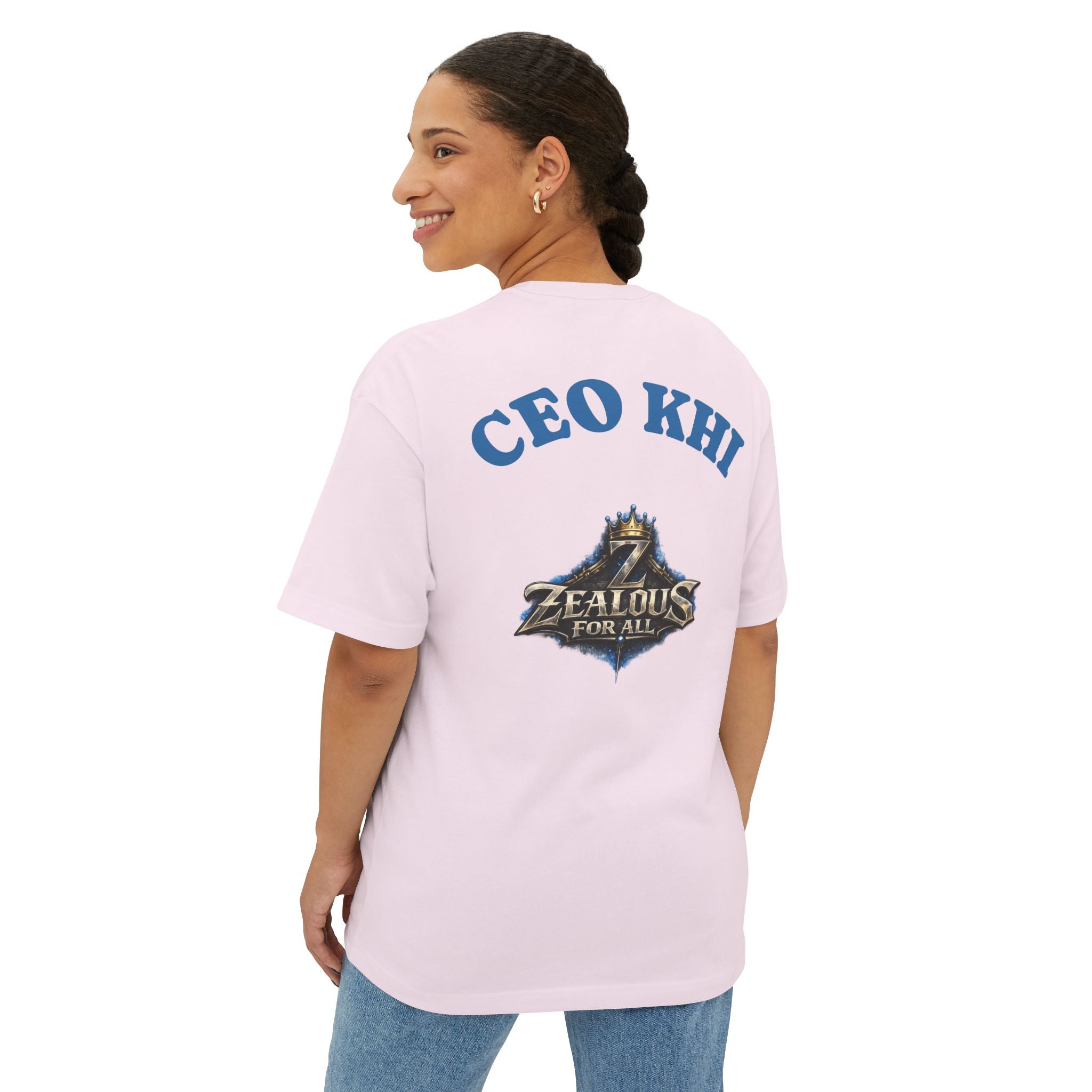 CEO KHI EDITION *Oversized* Discipline Over Emotions Graphic T-Shirt (Blue Heart) Printify